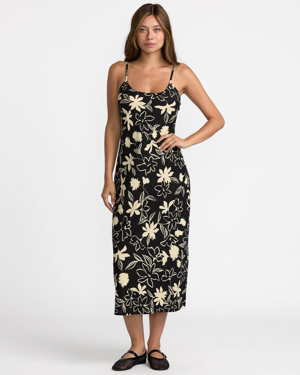 Aelia Midi Dress - Rvca Black Floral