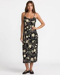 Aelia Midi Dress - Rvca Black Floral