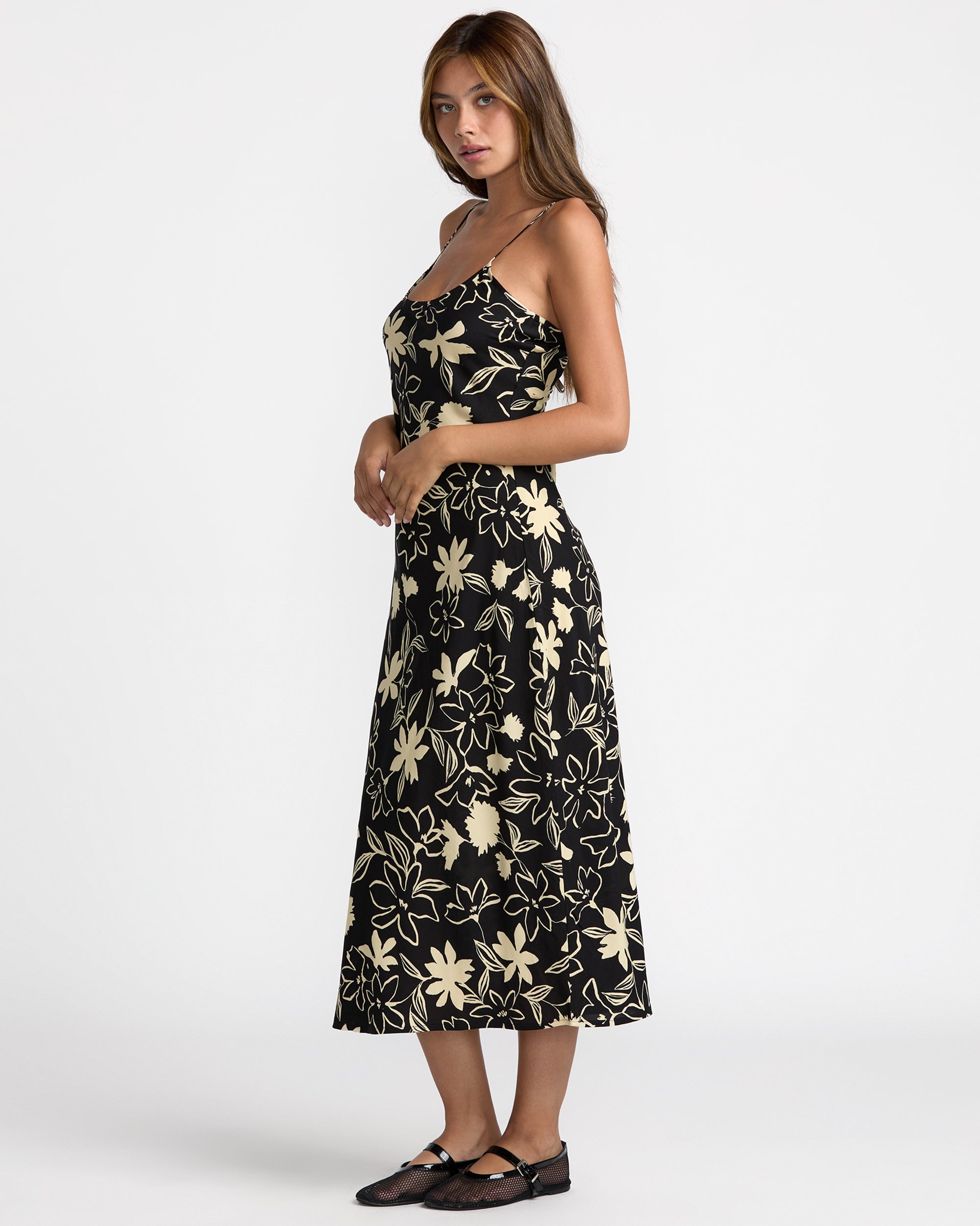 Aelia Midi Dress - Rvca Black Floral