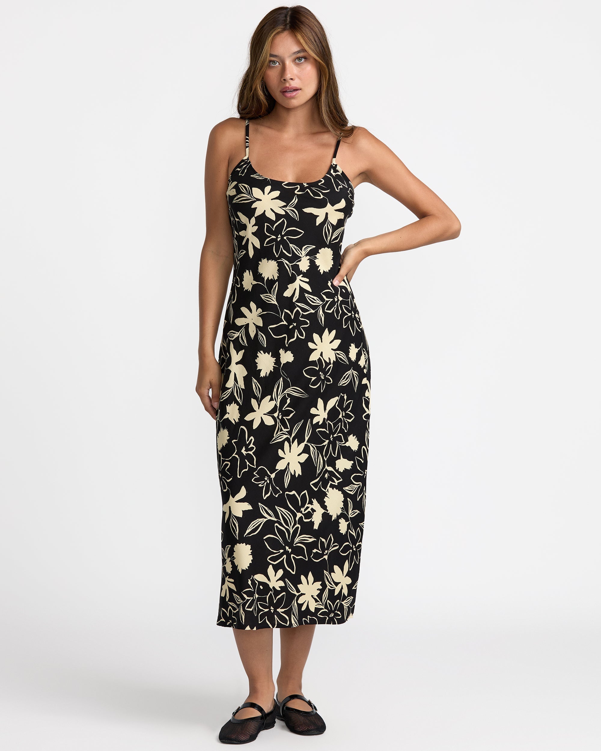 Aelia Midi Dress - Rvca Black Floral