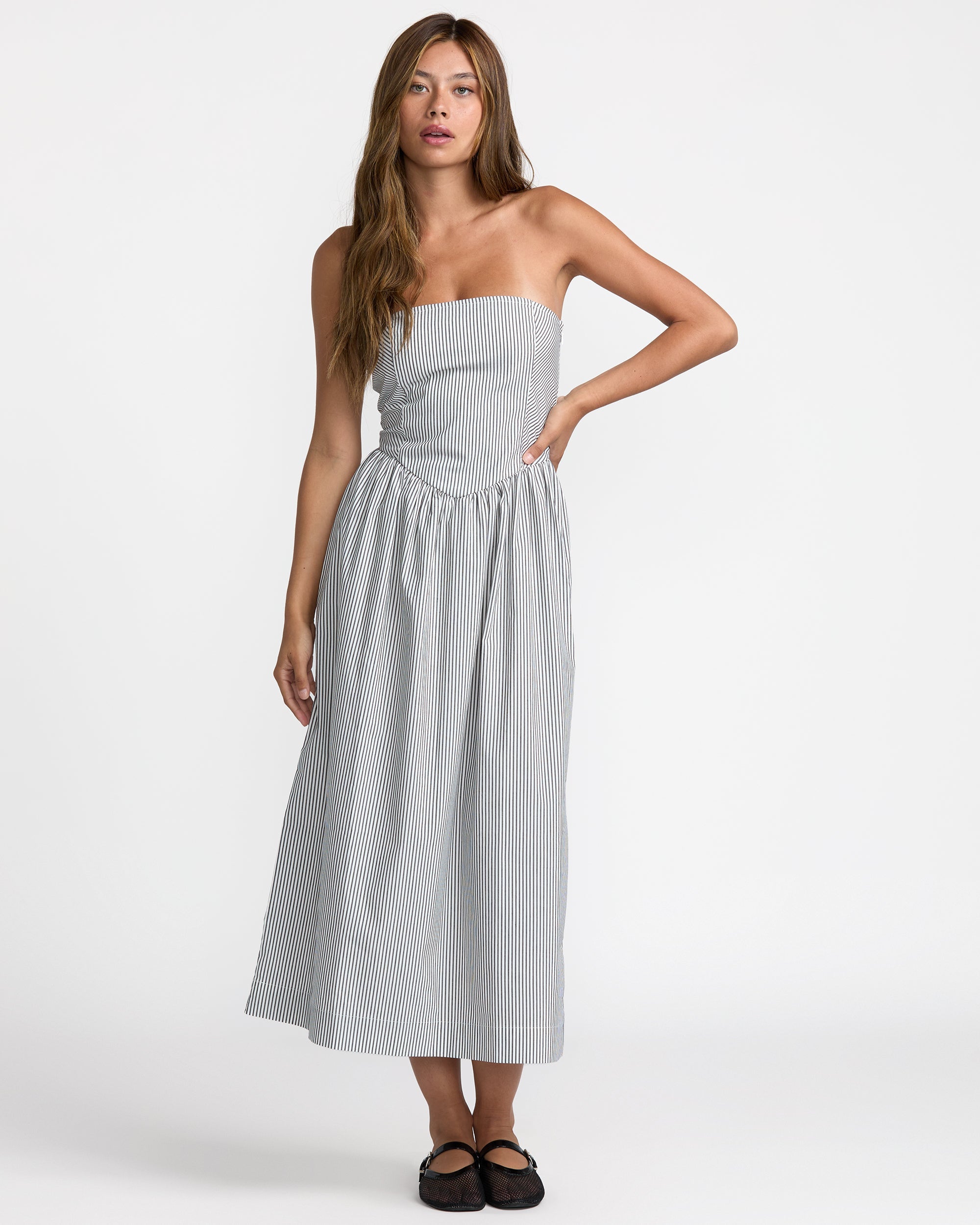 Florence Drop Waist Midi Dress - Pirate Black
