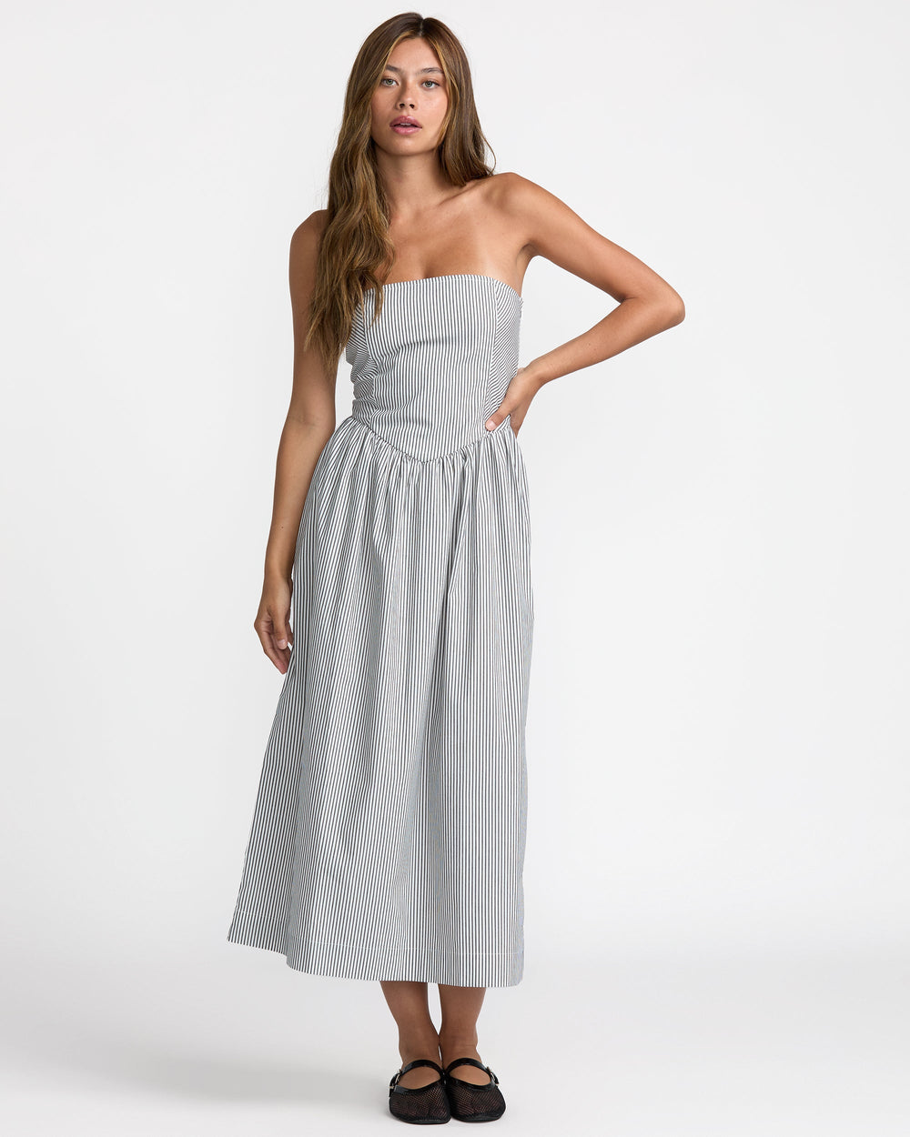 Florence Drop Waist Midi Dress - Pirate Black