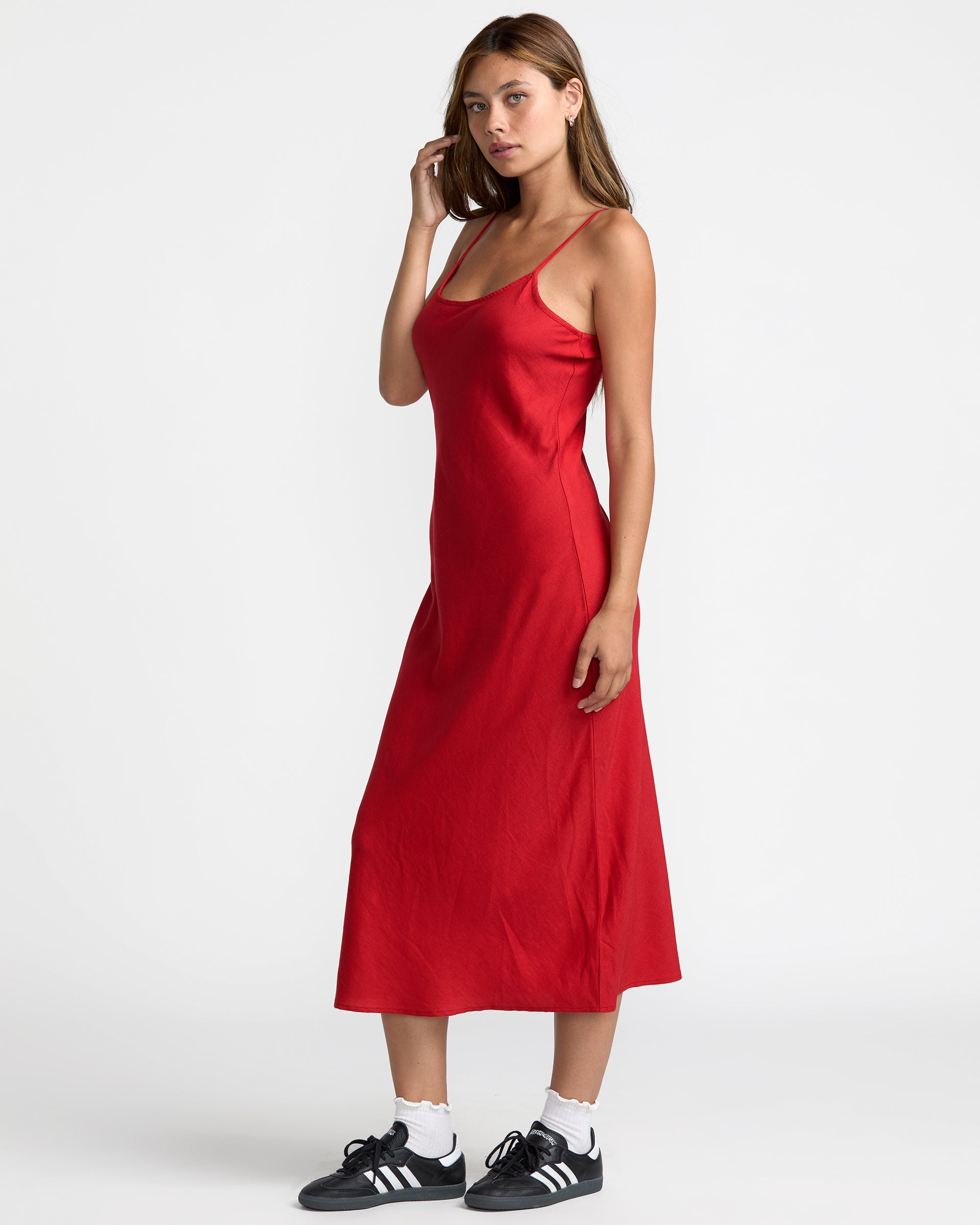 Lets Dance Slip Dress - Pepper Red