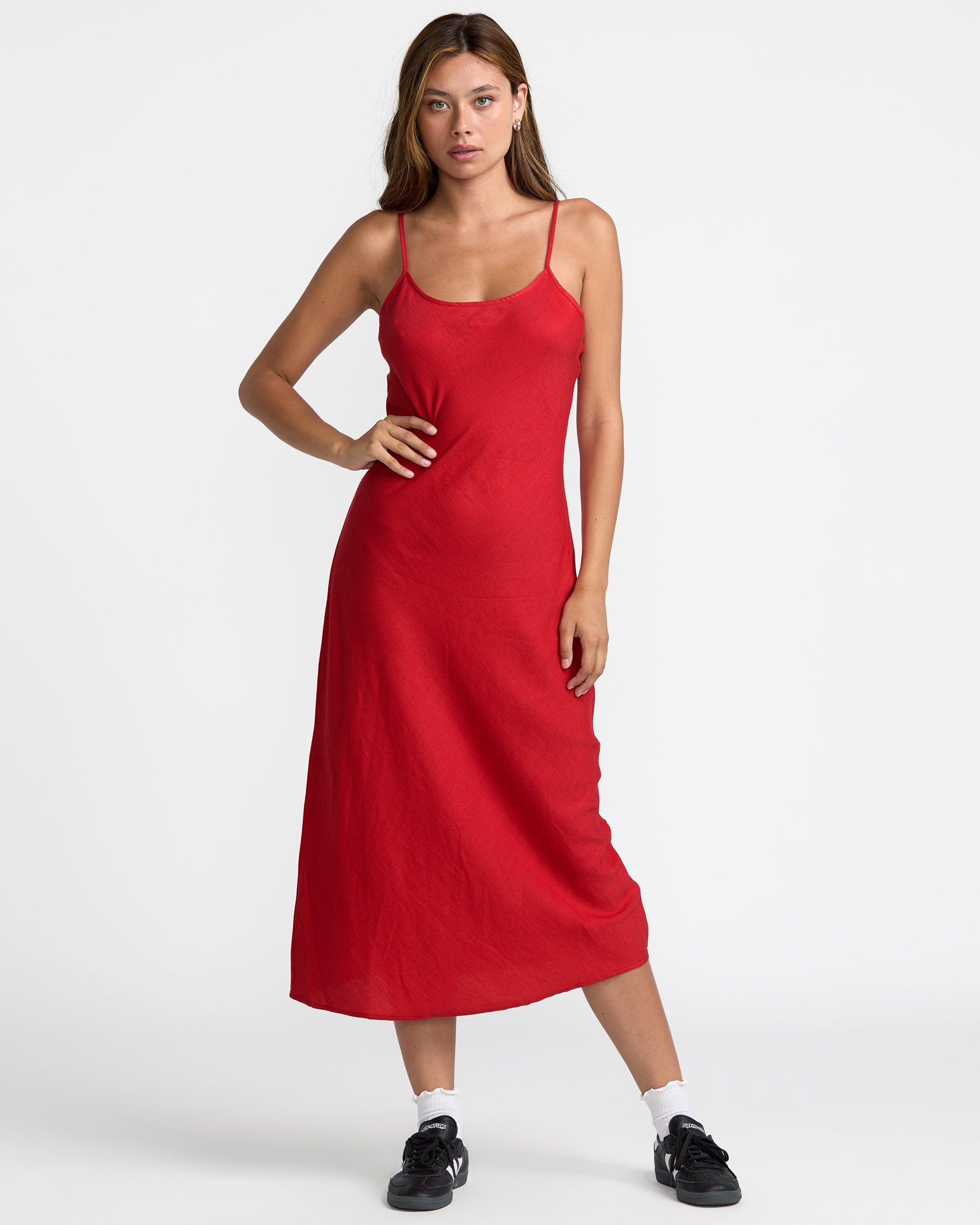 Lets Dance Slip Dress - Pepper Red