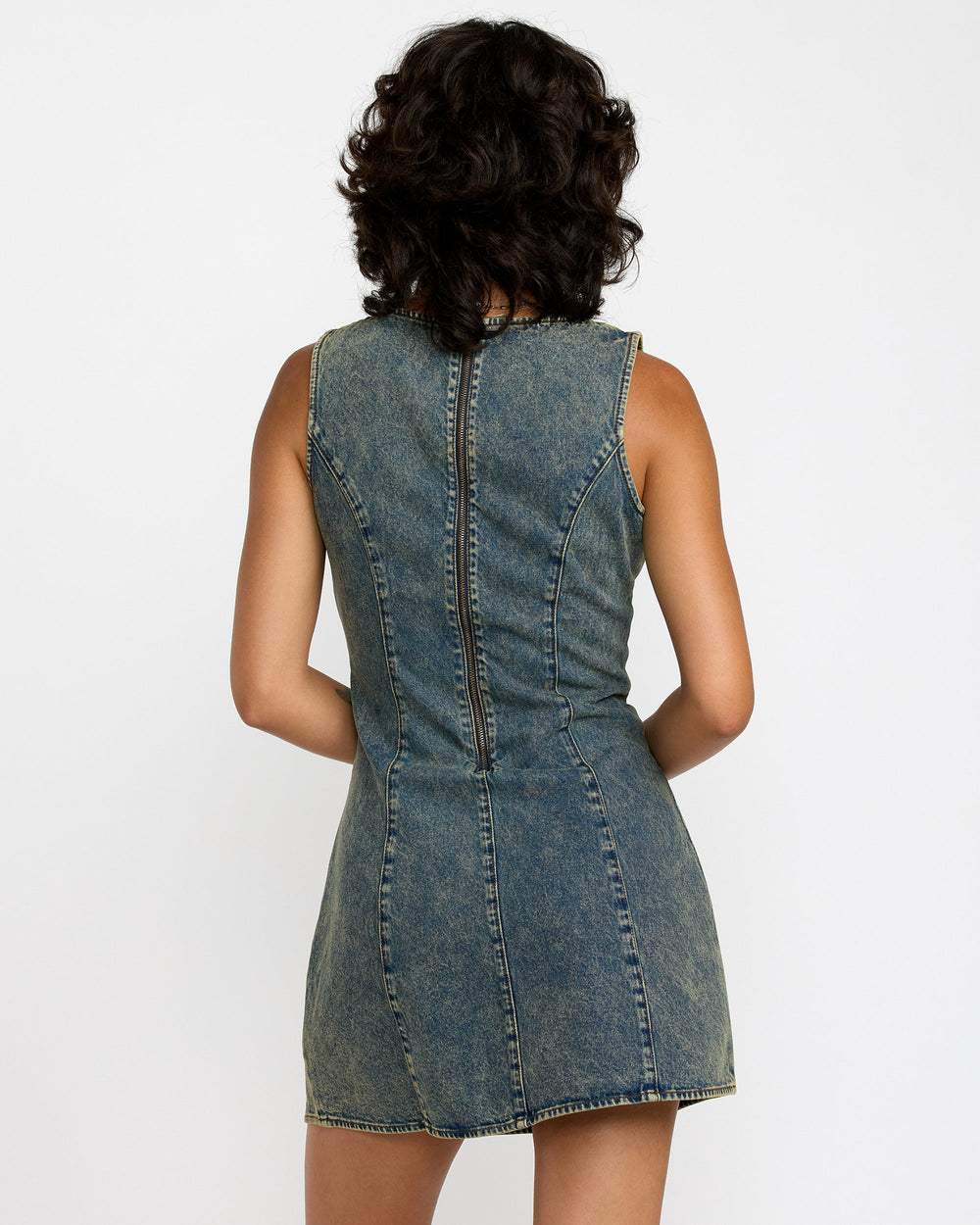 Jessie Mini Dress - Dusty Blue Wash