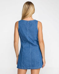 Lainey Mini Dress - Crystal Blue Denim