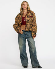 Oh Hush Sherpa Jacket - Ochre Print