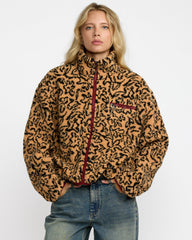 Oh Hush Sherpa Jacket - Ochre Print