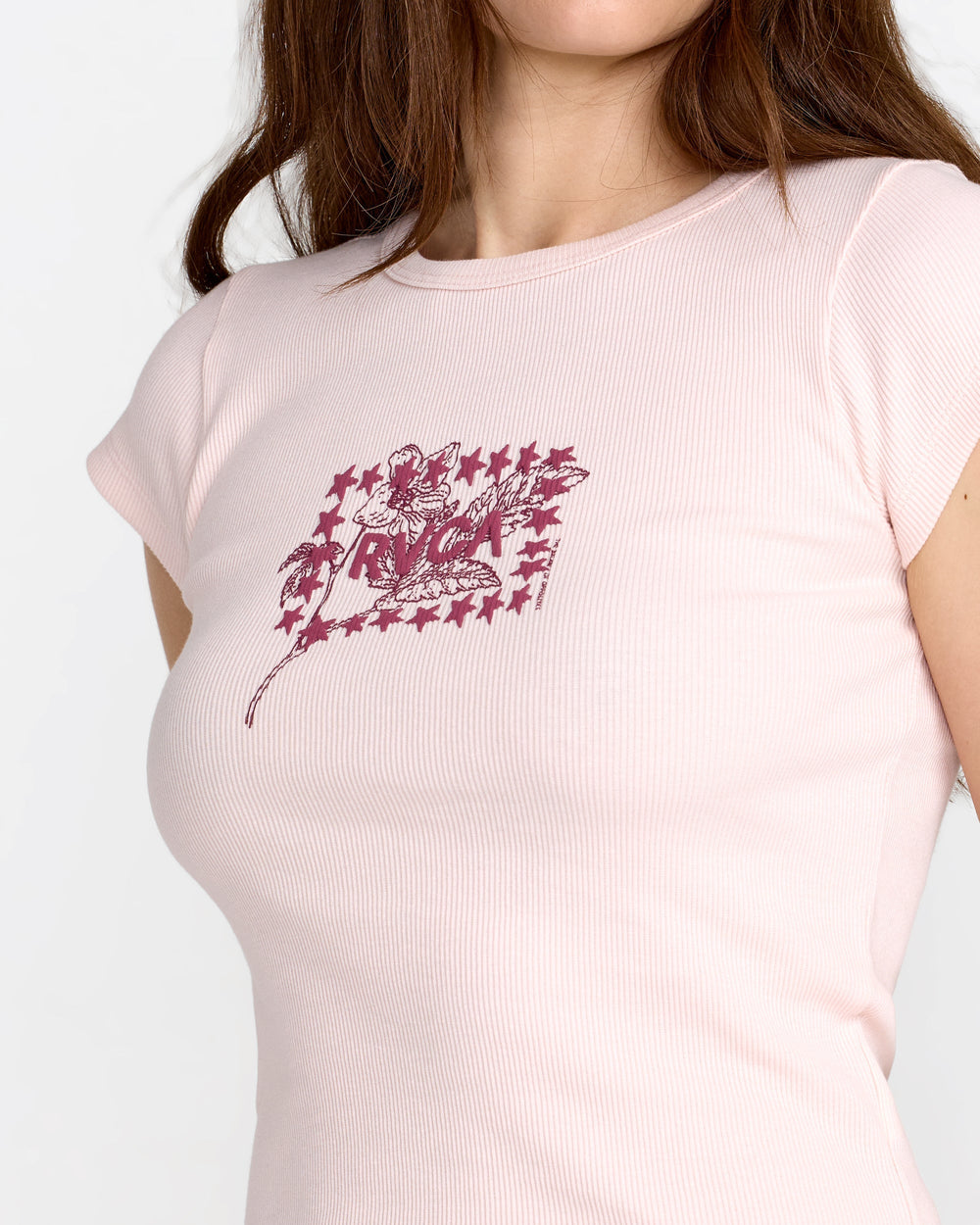 Ribbed Slim Tee - Hazey Pink