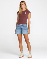 Ribbed Slim Tee - Terra Brown