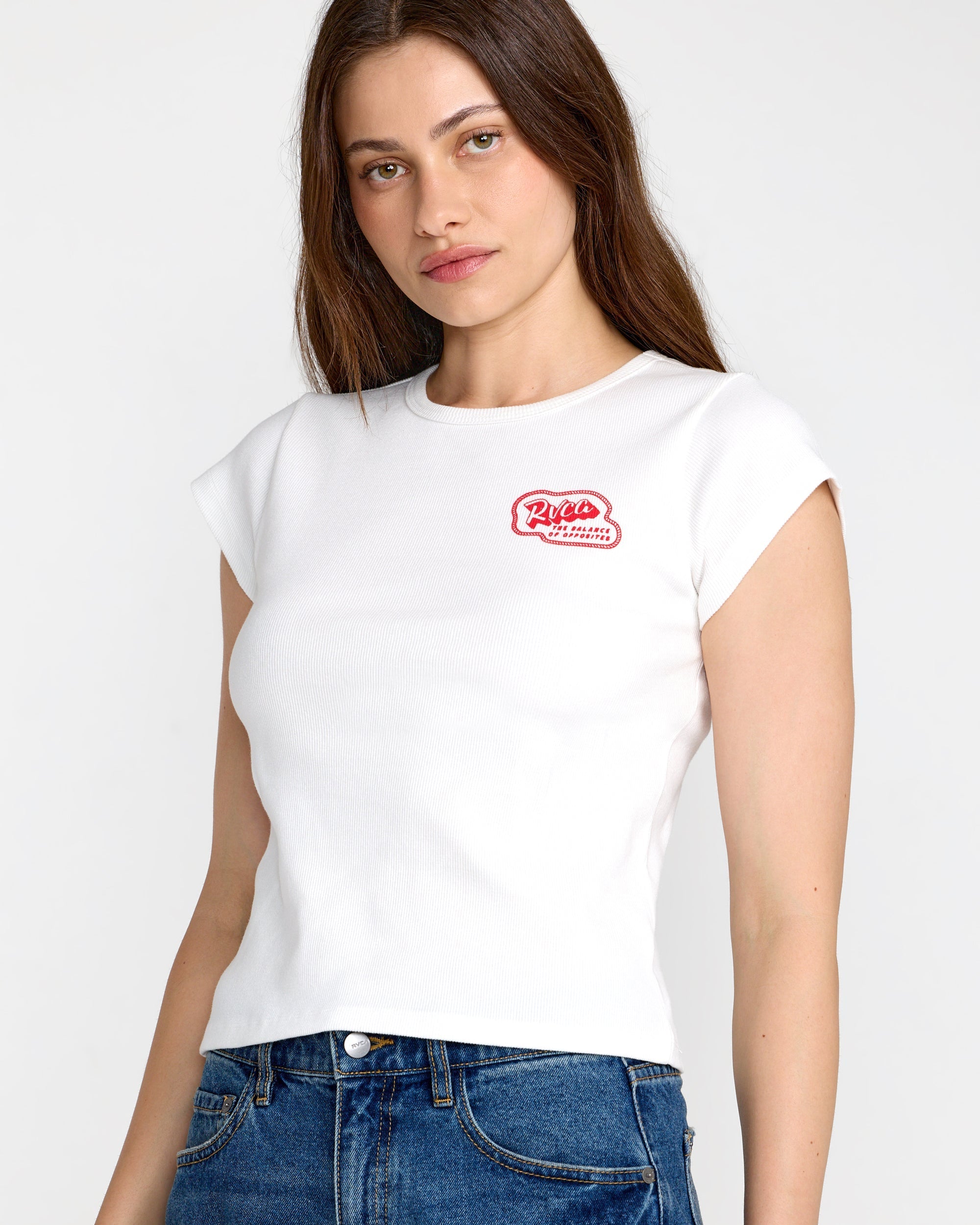 Ribbed Slim Tee - Vintage White