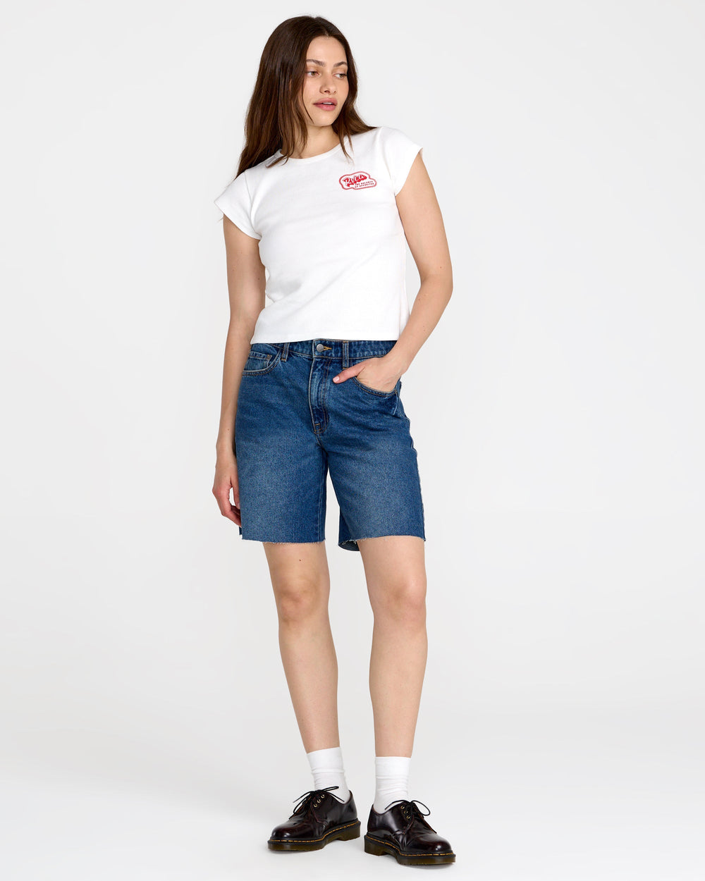 Ribbed Slim Tee - Vintage White
