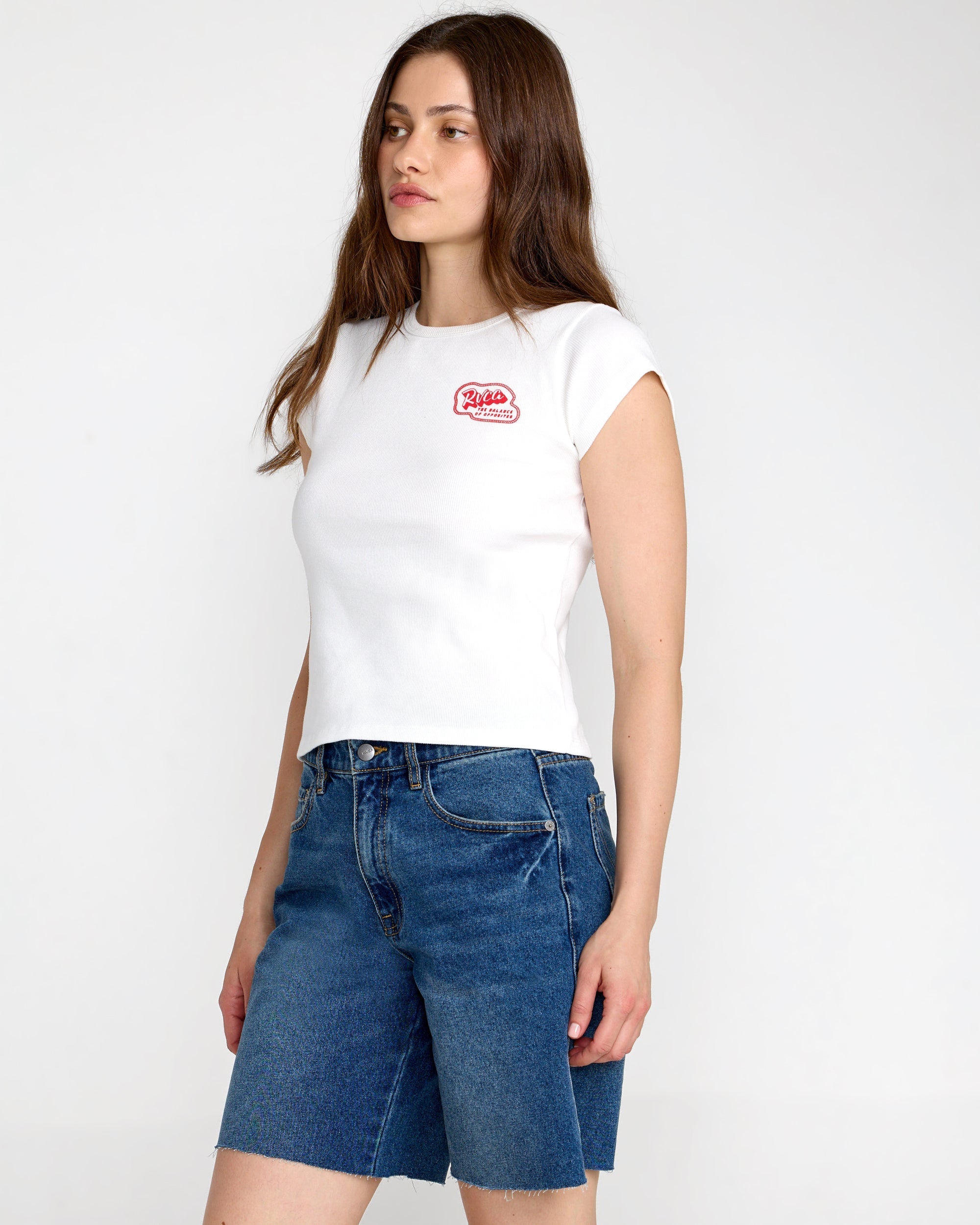 Ribbed Slim Tee - Vintage White
