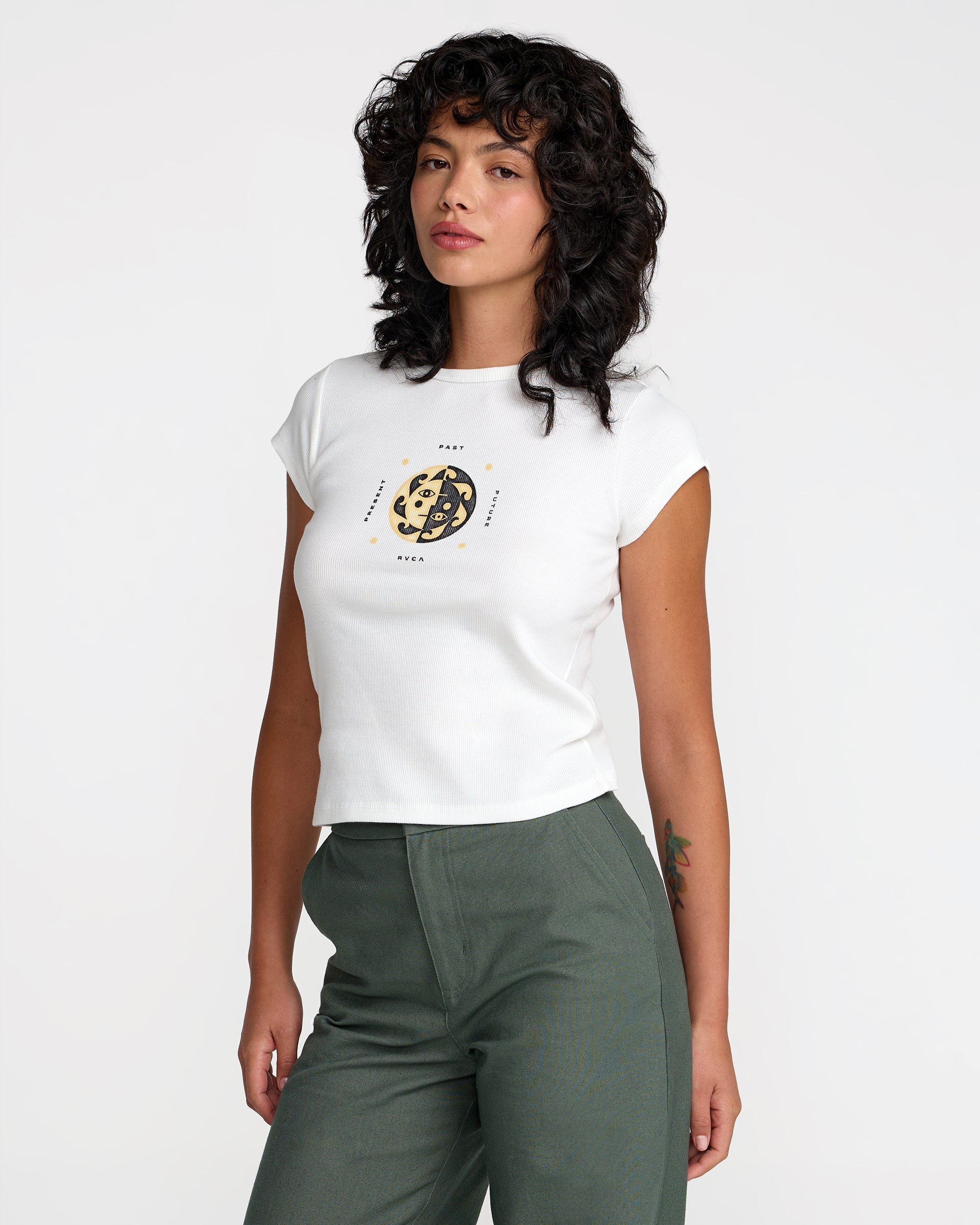 Ribbed Slim Tee - Antique White