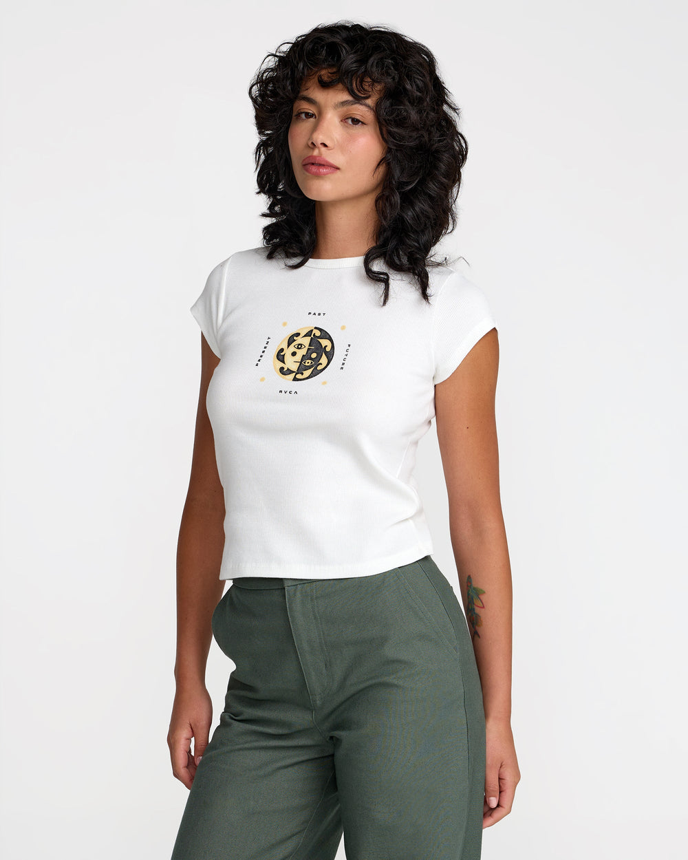 Ribbed Slim Tee - Antique White