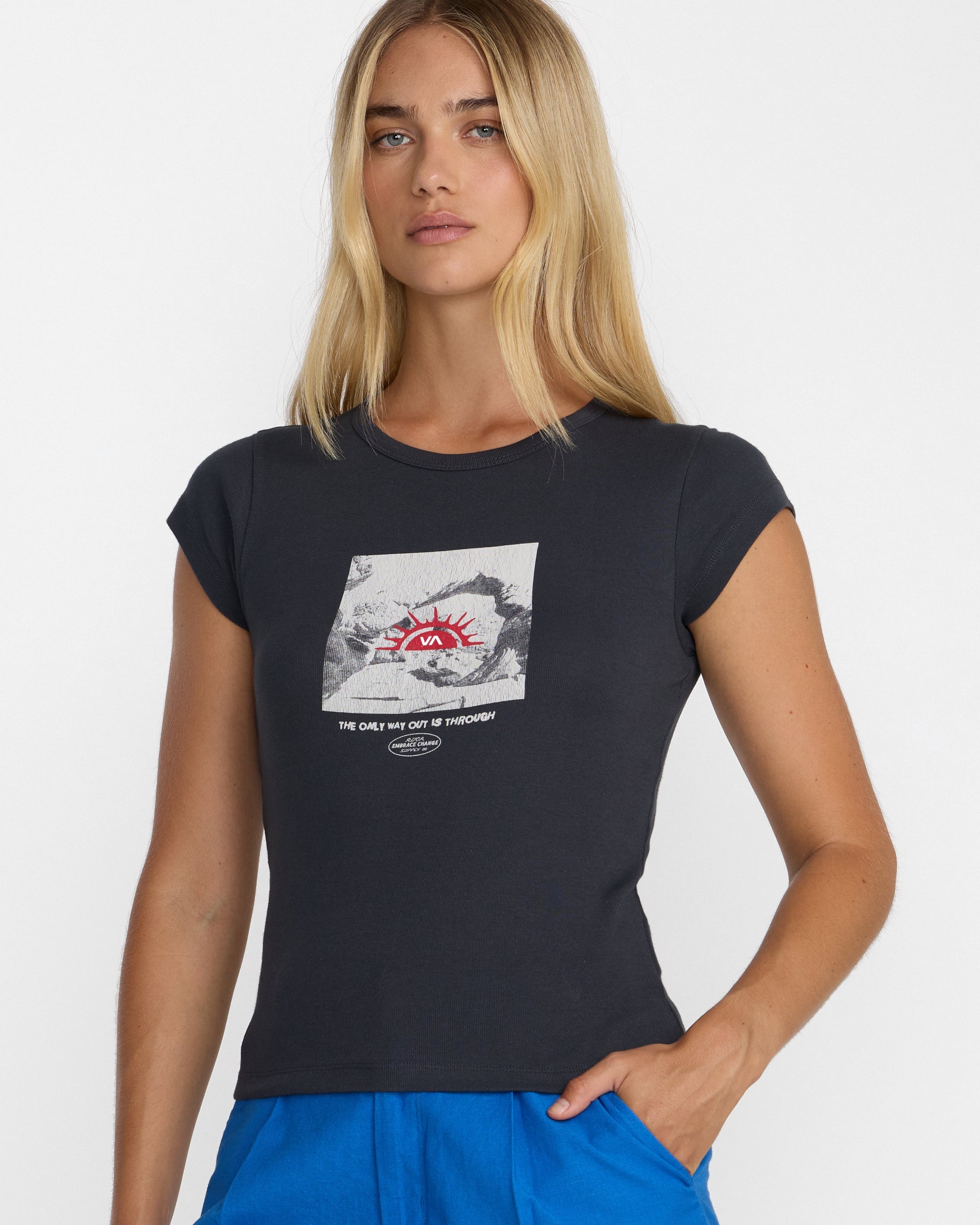 The Only Way Slim Tee - Washed Black