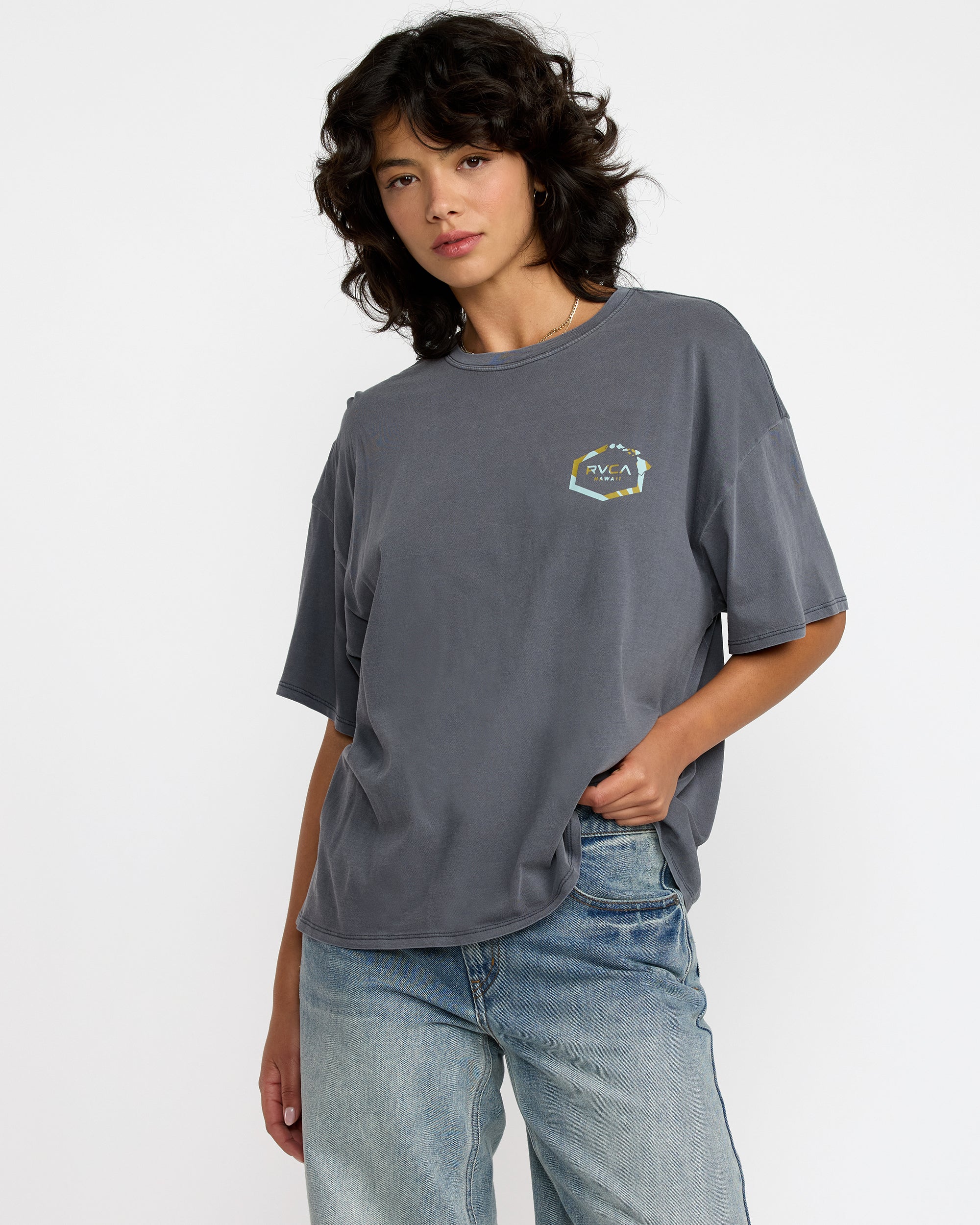 Hawaii Hex II Baggie Tee - Gravel