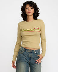 Fortune Long Sleeve Tee - Olive Grey