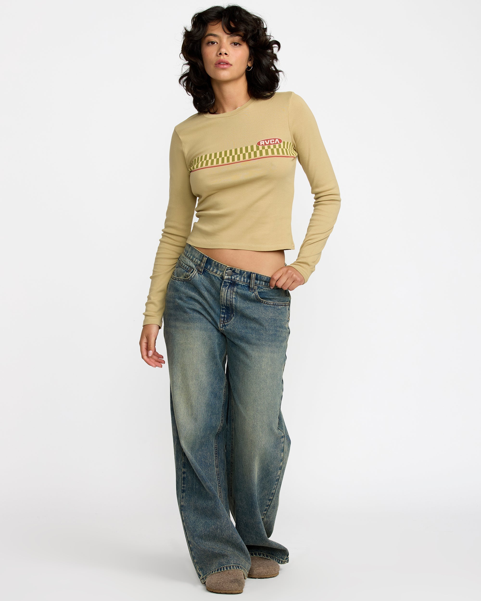 Fortune Long Sleeve Tee - Olive Grey