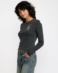Fortune Long Sleeve Tee - Washed Black