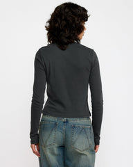 Fortune Long Sleeve Tee - Washed Black