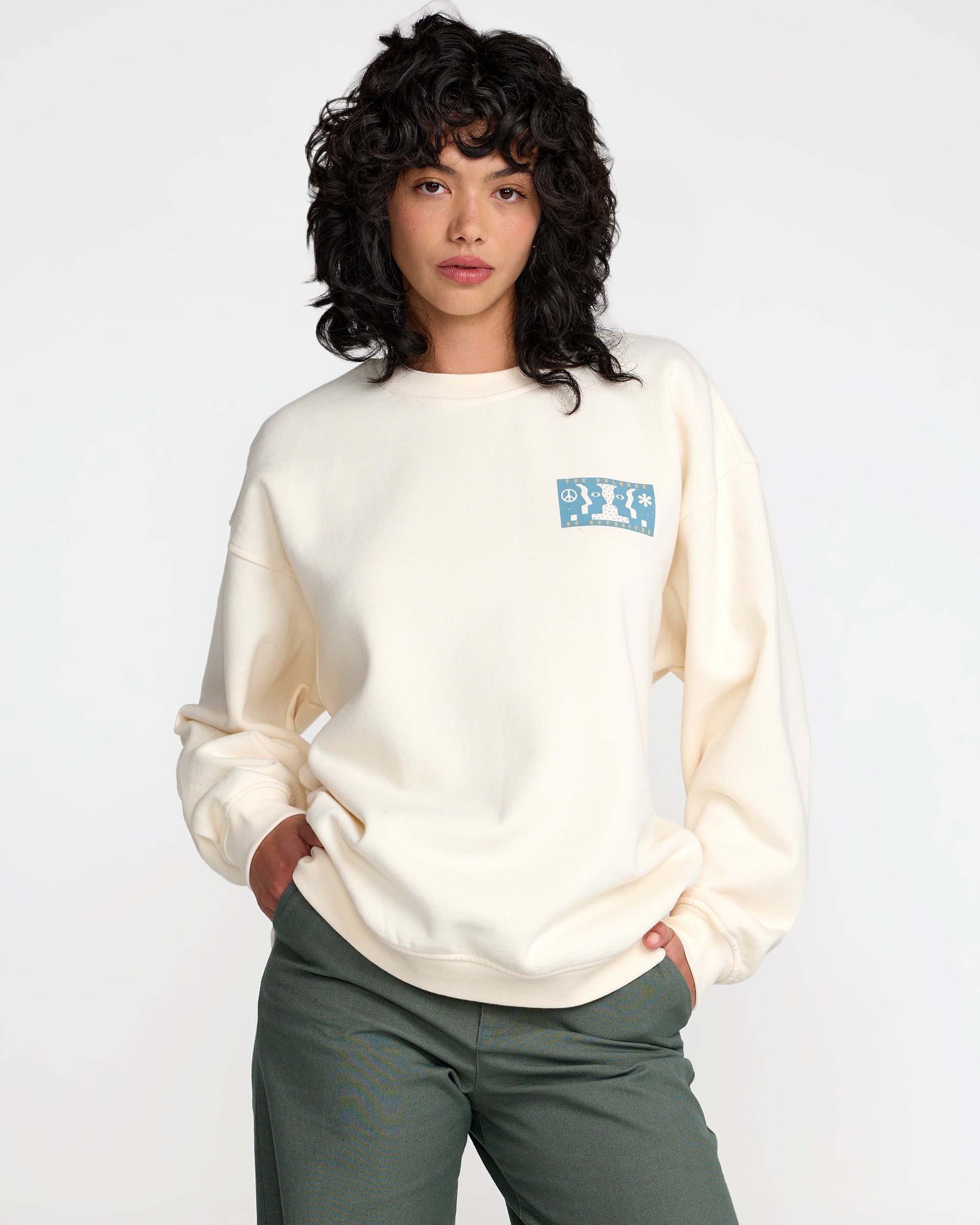 Baggie Boyfriend Pullover - Antique White