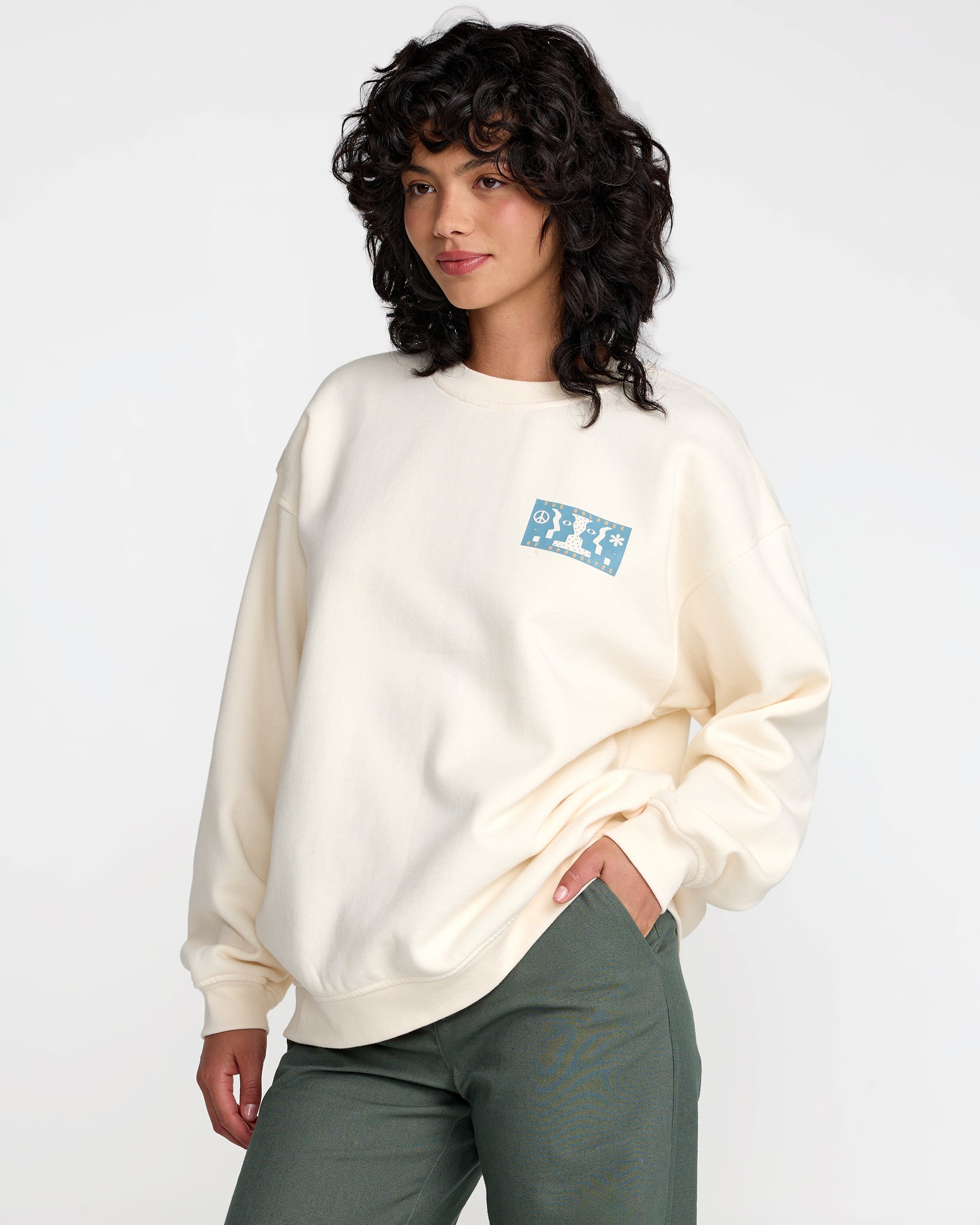Baggie Boyfriend Pullover - Antique White