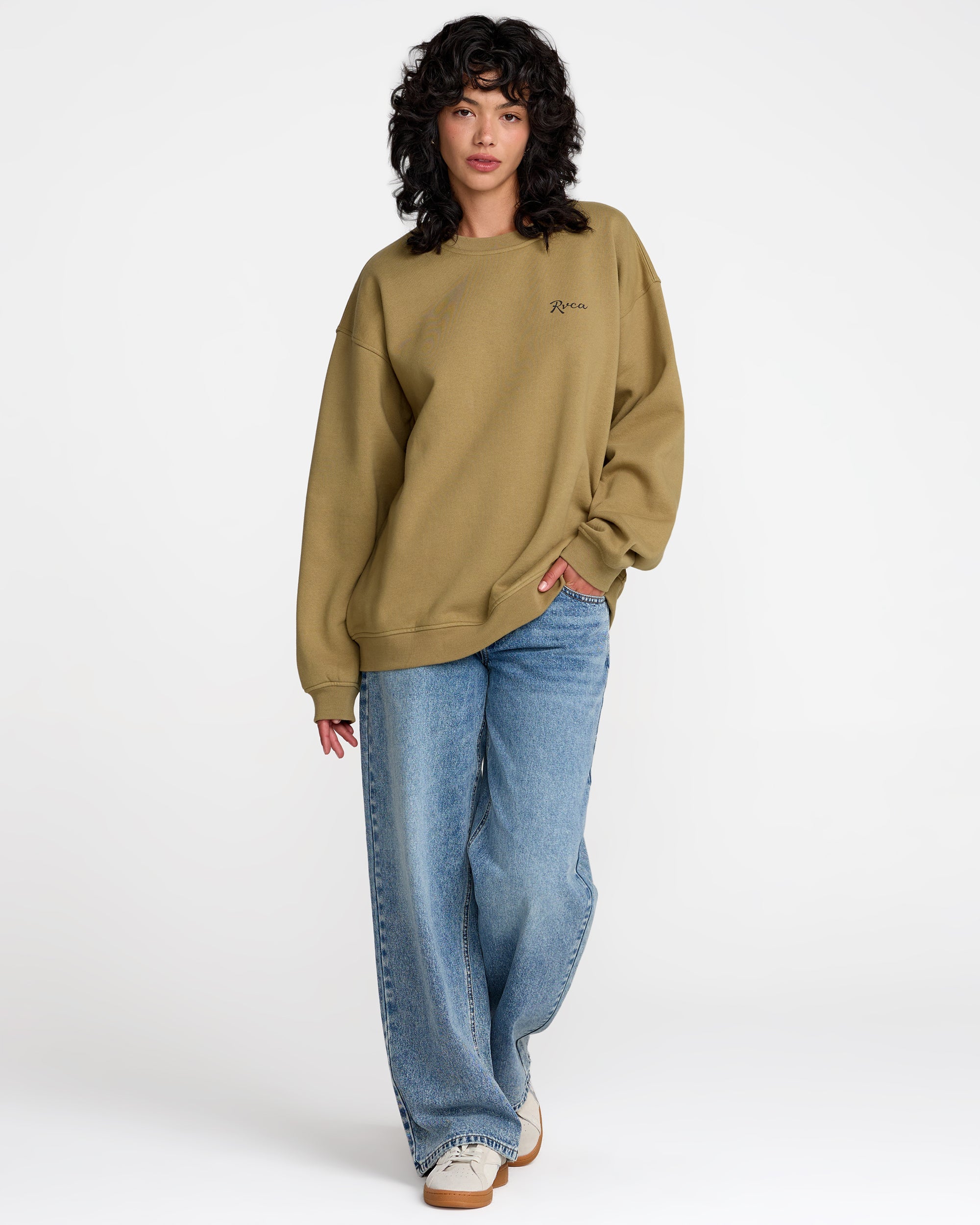 Baggie Boyfriend Pullover - Lentil Green
