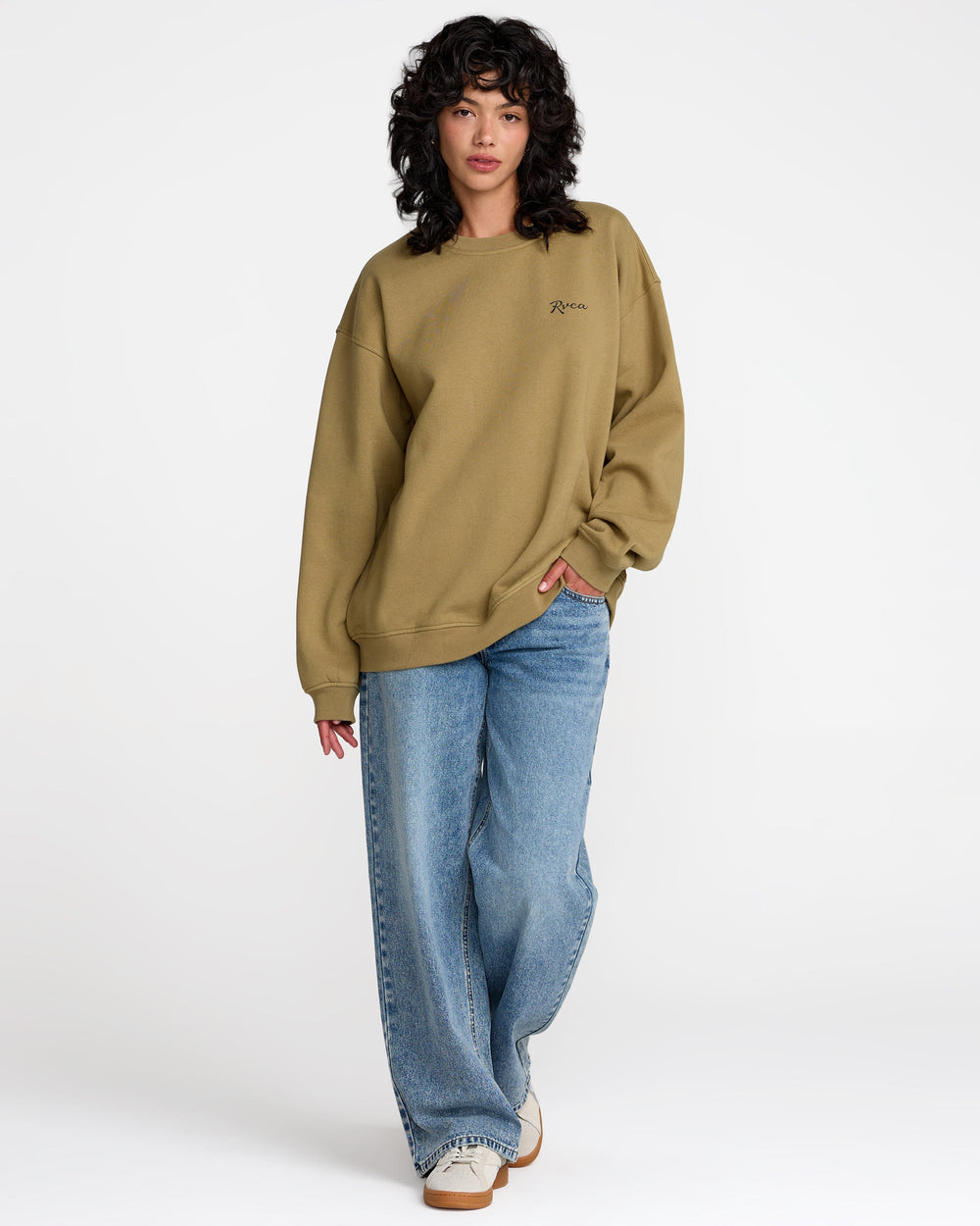 Baggie Boyfriend Pullover - Lentil Green