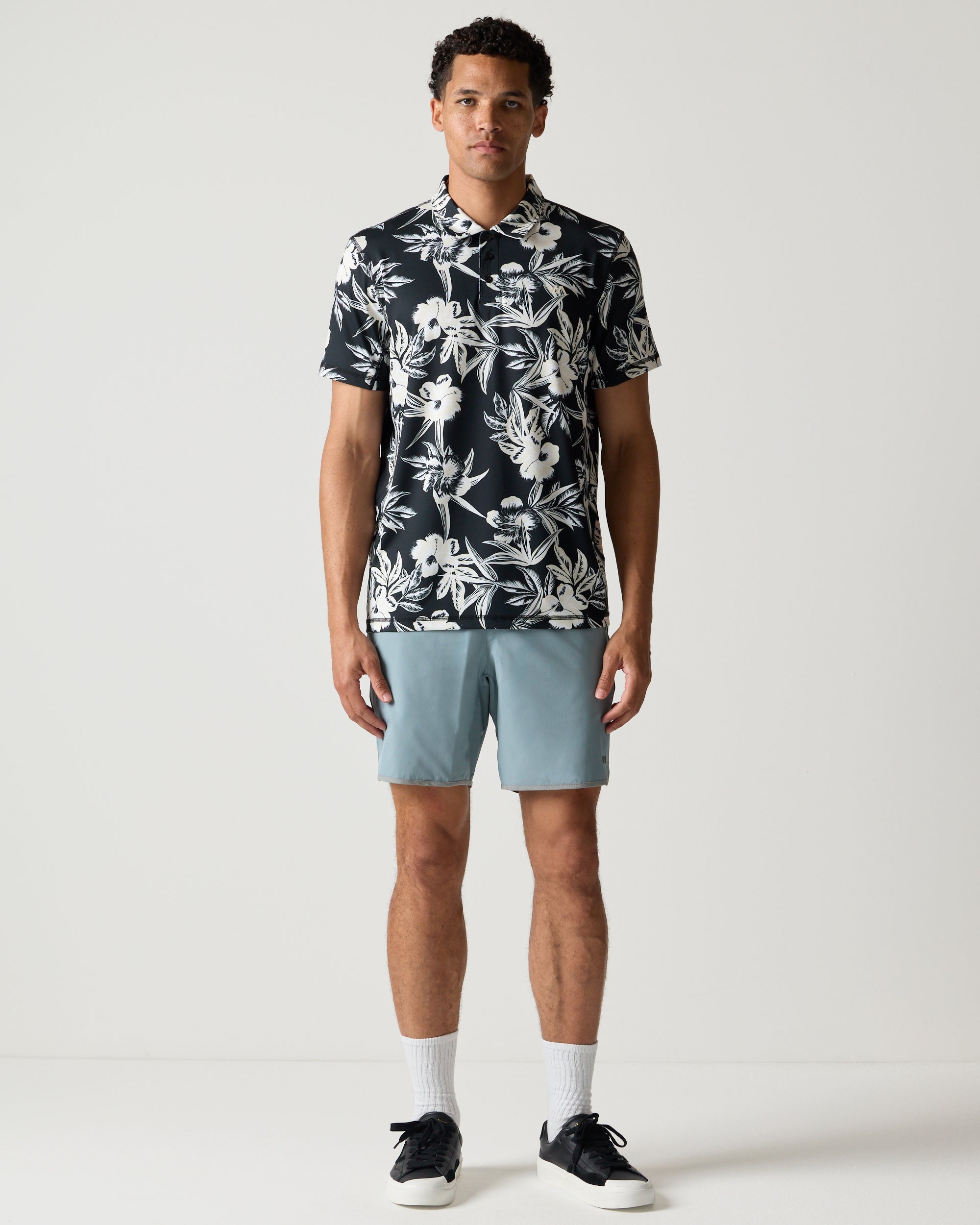 Sport Vent Polo - Black Floral