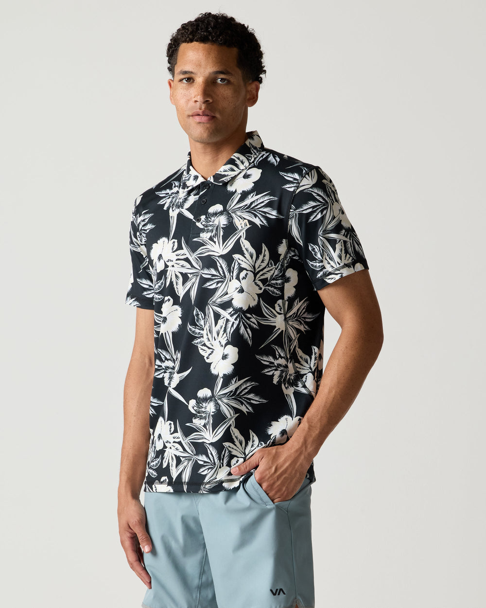 Sport Vent Polo - Black Floral