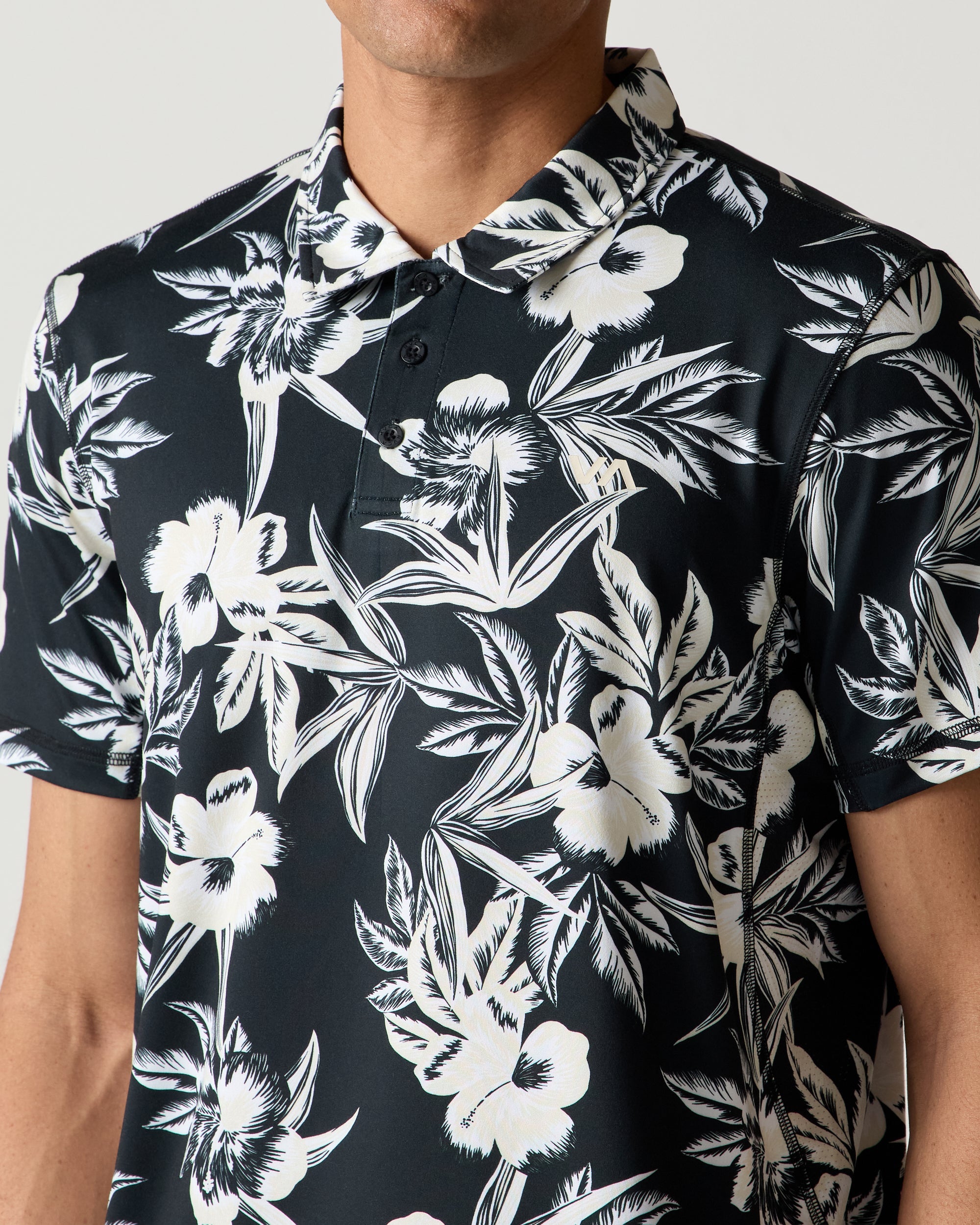 Sport Vent Polo - Black Floral