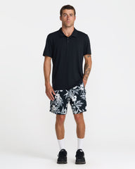 Hawaii Yogger Stretch 17" Shorts - Black Floral