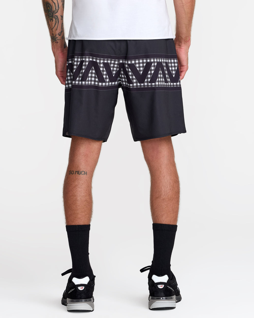Hawaii Yogger Stretch 17" Short - Black White