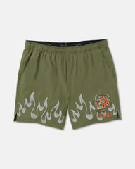 Yogger 2 In 1 Short 17" Shorts - Army Green