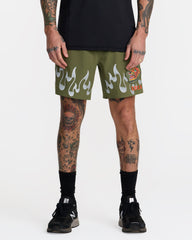 Yogger 2 In 1 Short 17" Shorts - Army Green