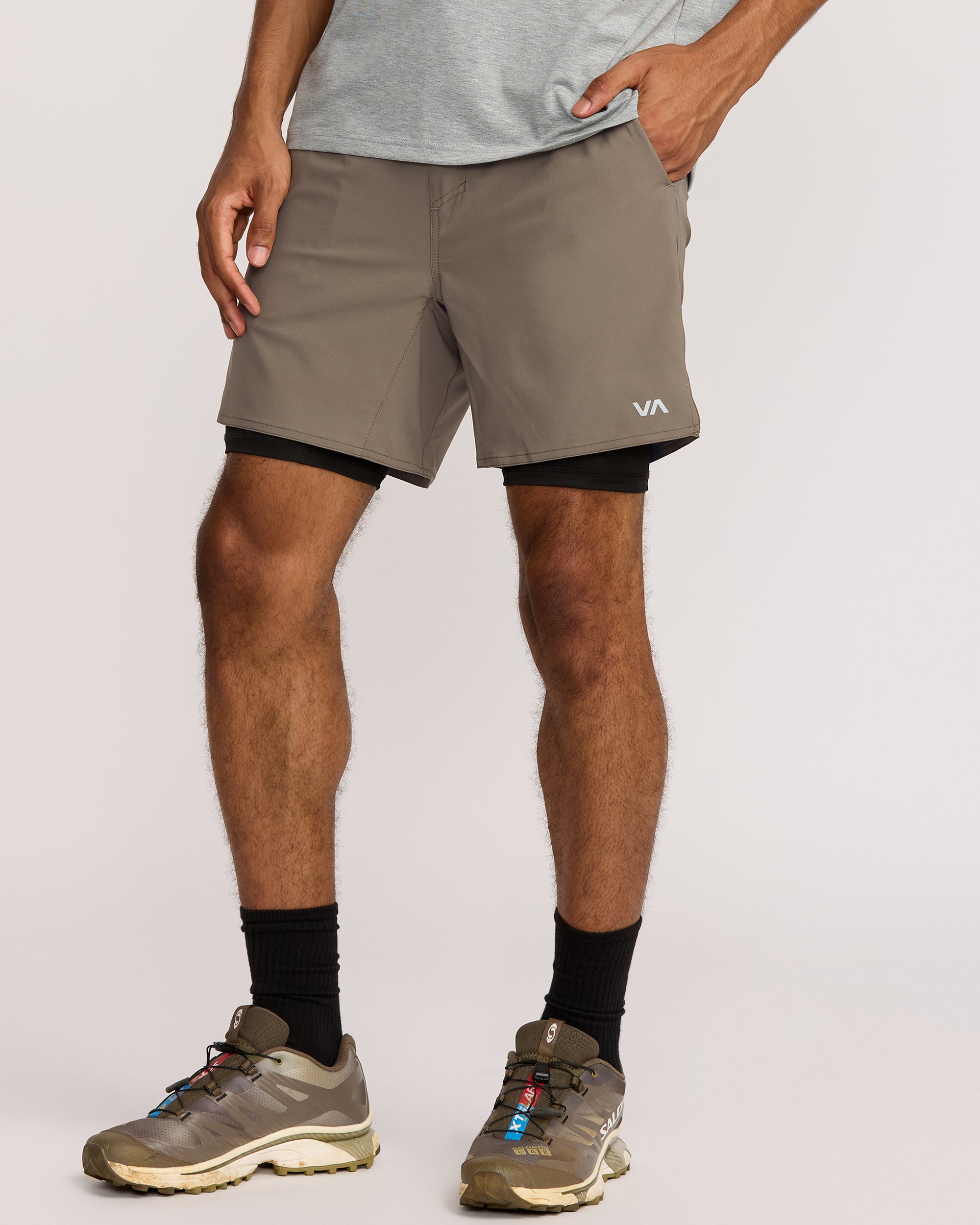 Yogger 2 In 1 Short 17" Short - Mushroom
