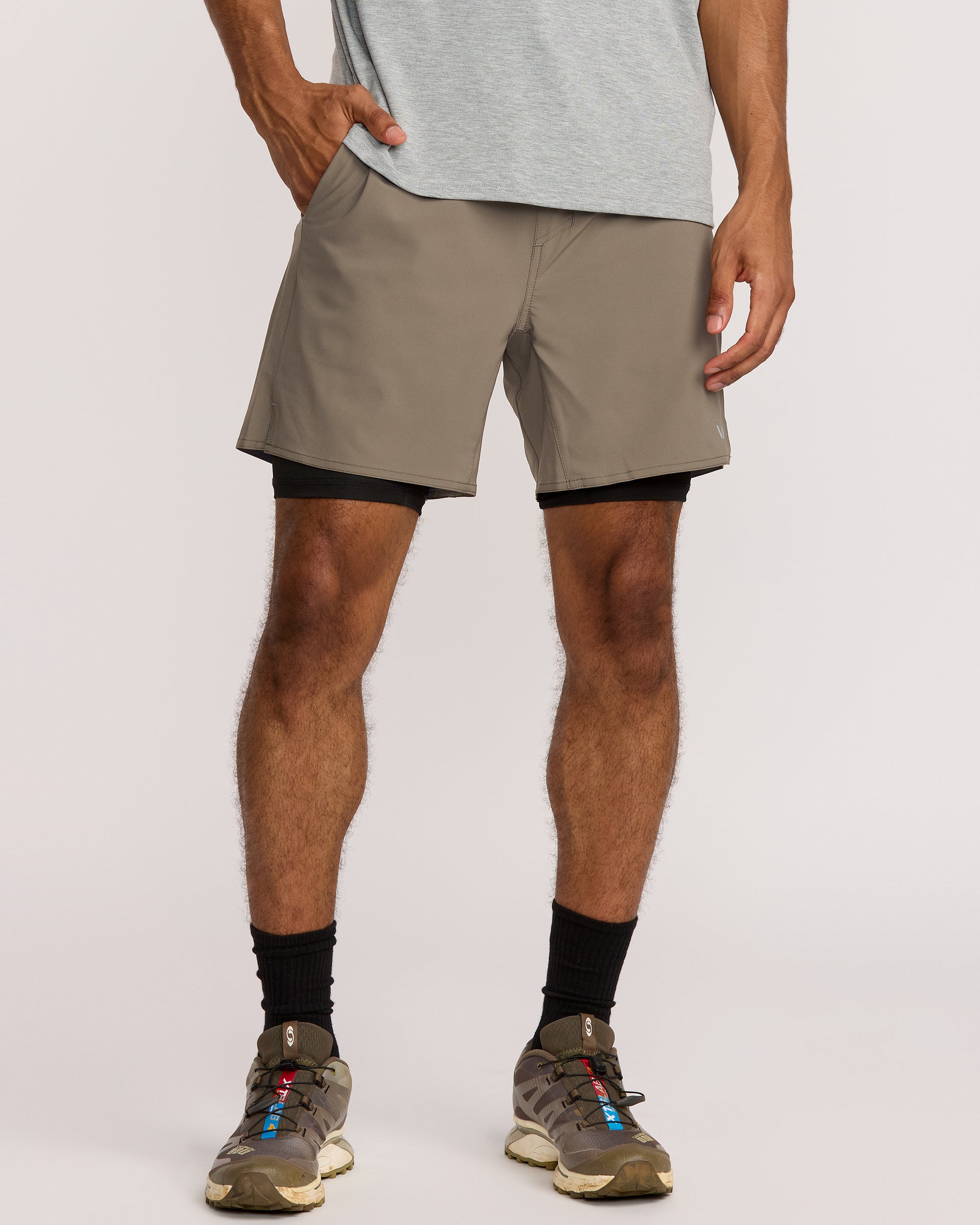 Yogger 2 In 1 Short 17" Short - Mushroom