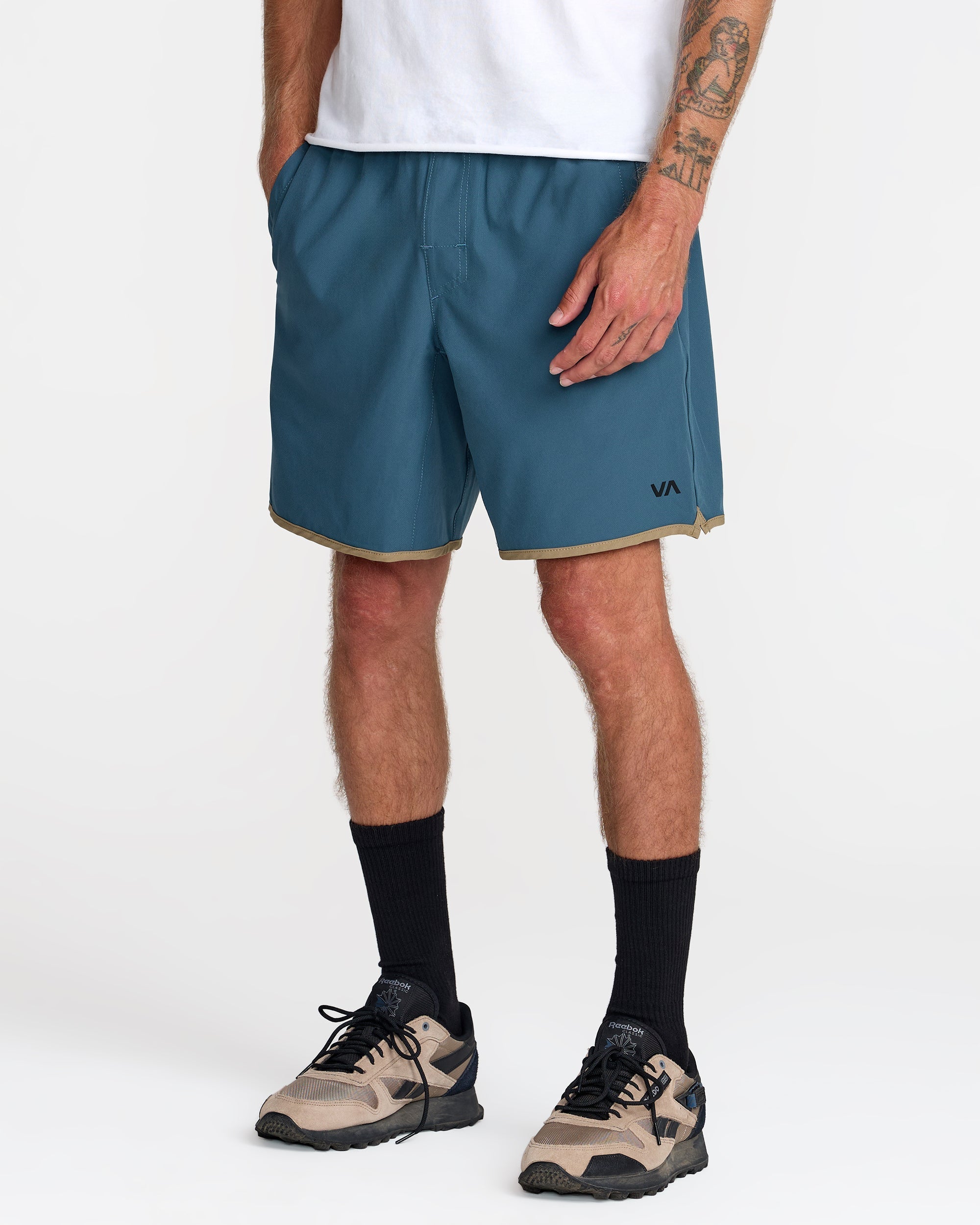 Yogger Stretch Contrast 17" Short - Duck Blue