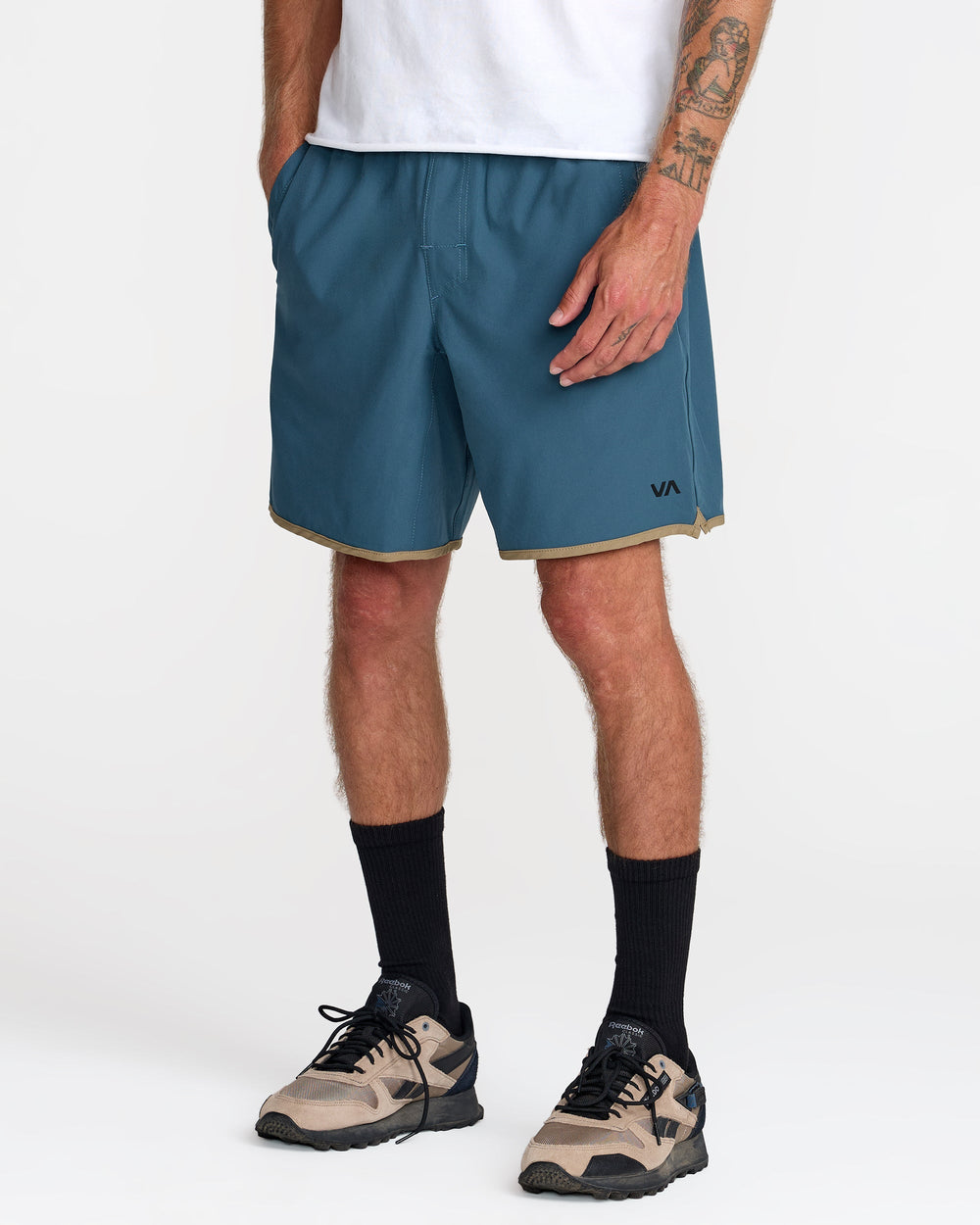 Yogger Stretch Contrast 17" Short - Duck Blue