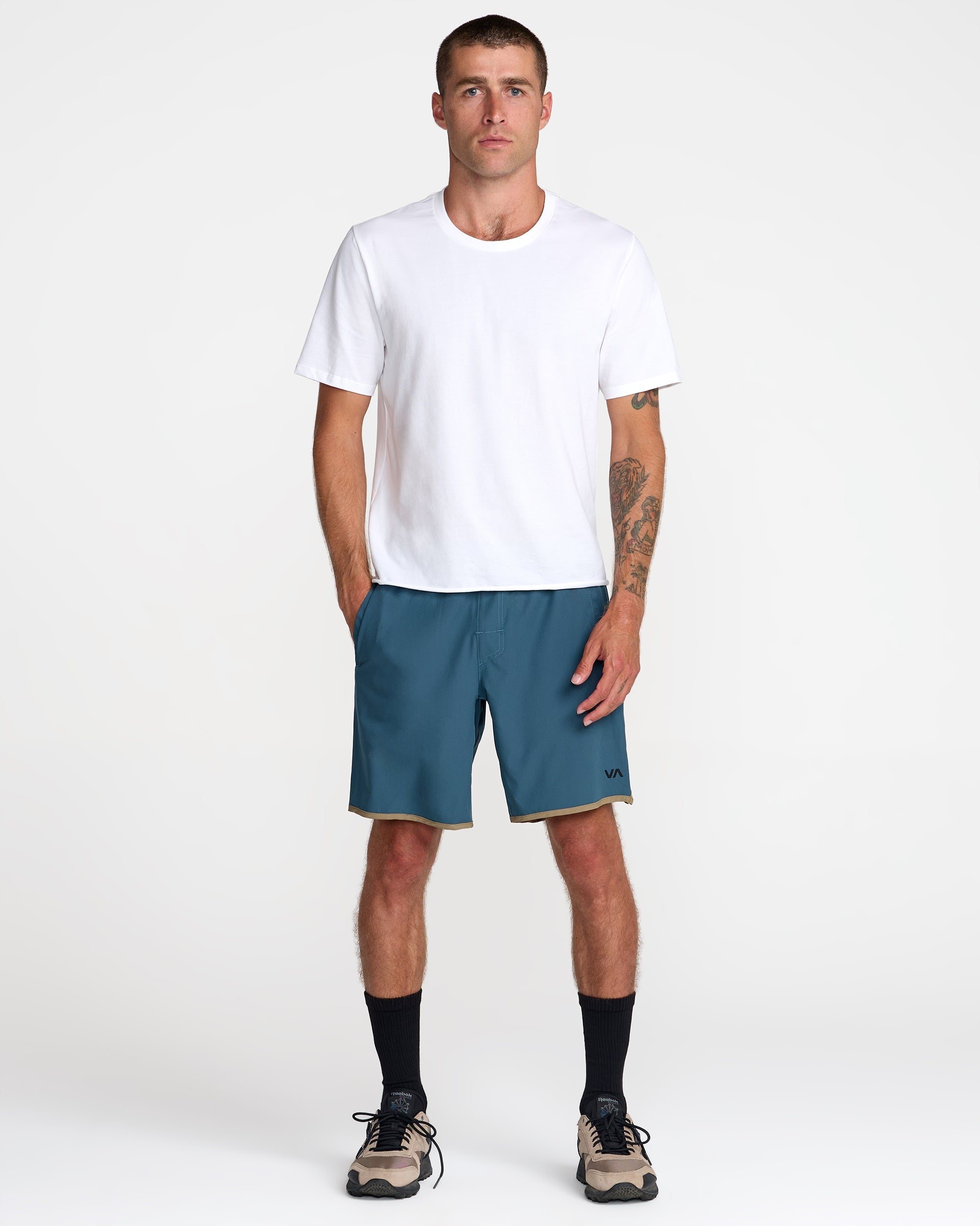 Yogger Stretch Contrast 17" Short - Duck Blue
