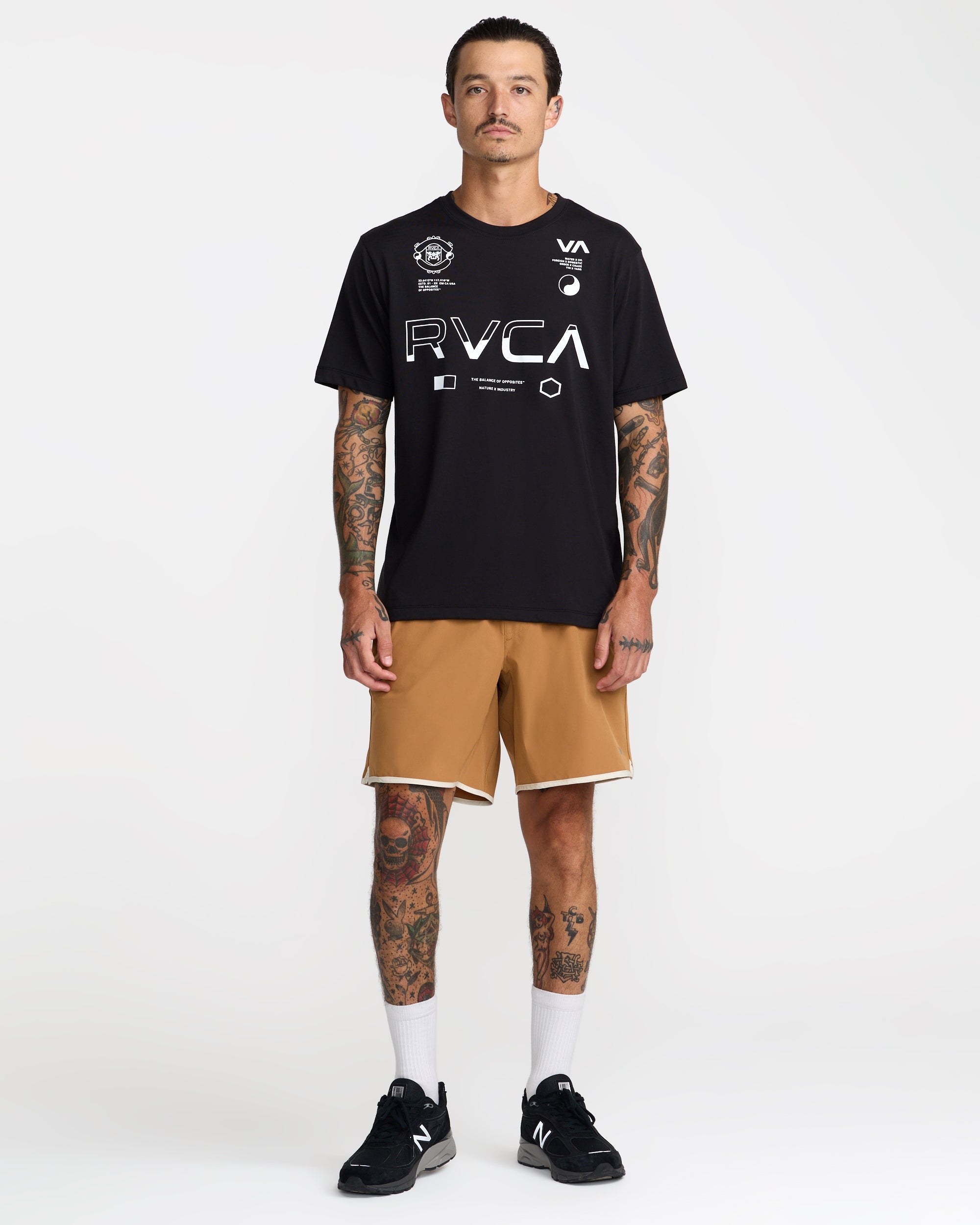 Yogger Stretch Contrast 17" Shorts - Camel