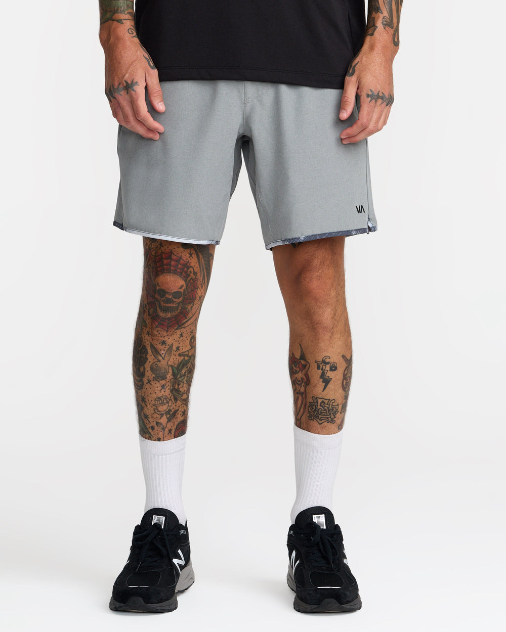Yogger Stretch Contrast 17" Shorts - Heather Grey 1