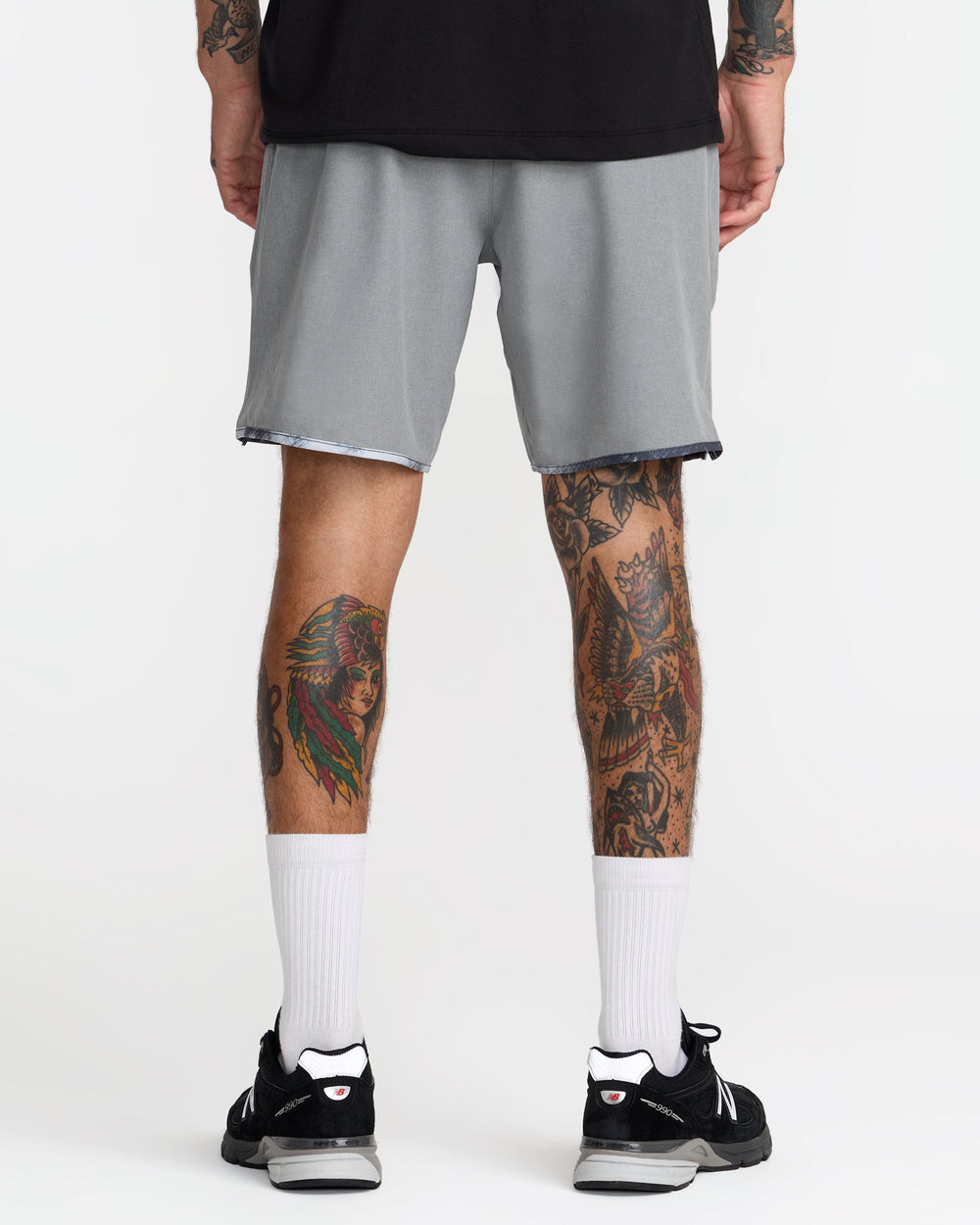 Yogger Stretch Contrast 17" Shorts - Heather Grey 1