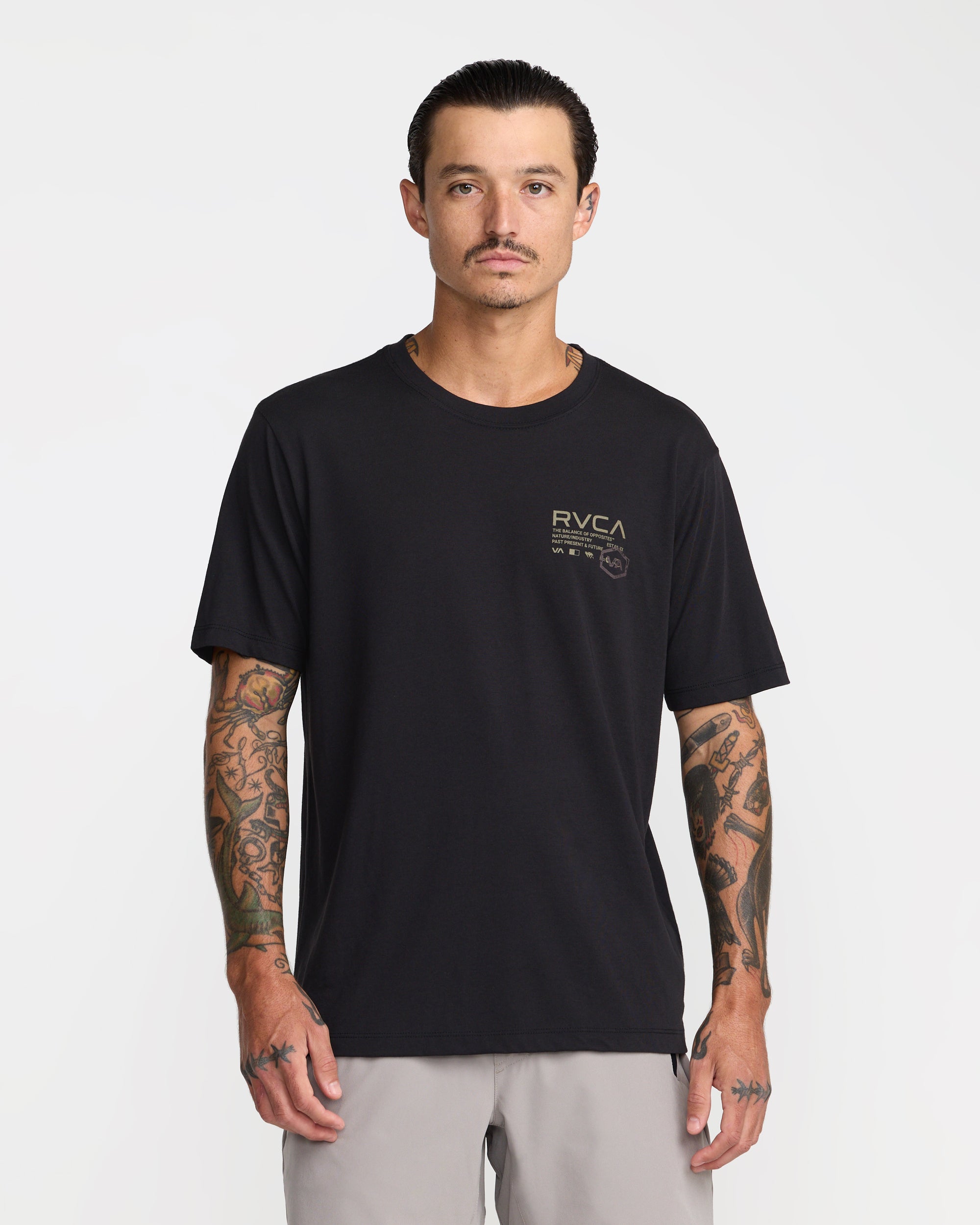 Hex Over Short Sleeve Tee - Black