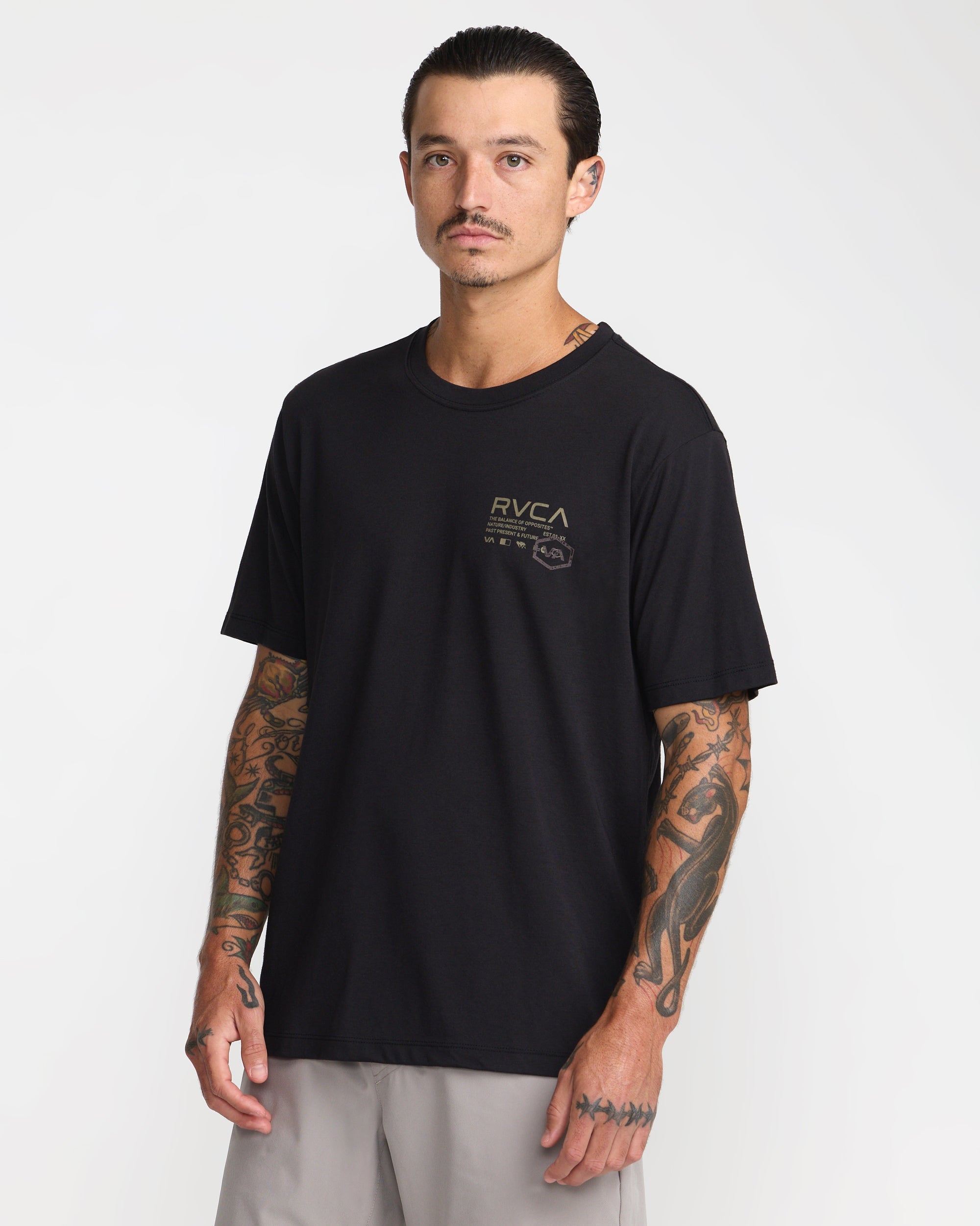 Hex Over Short Sleeve Tee - Black