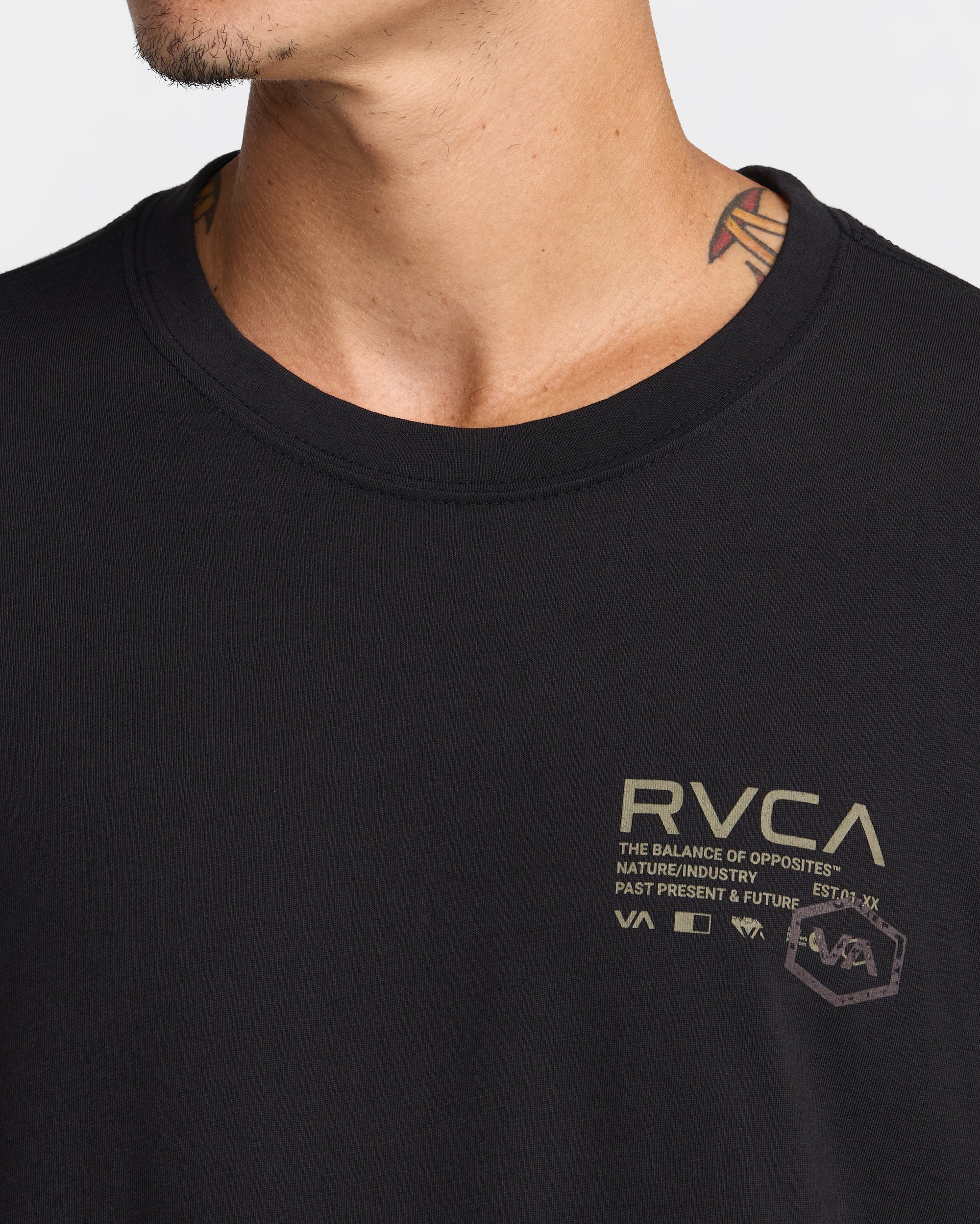Hex Over Short Sleeve Tee - Black