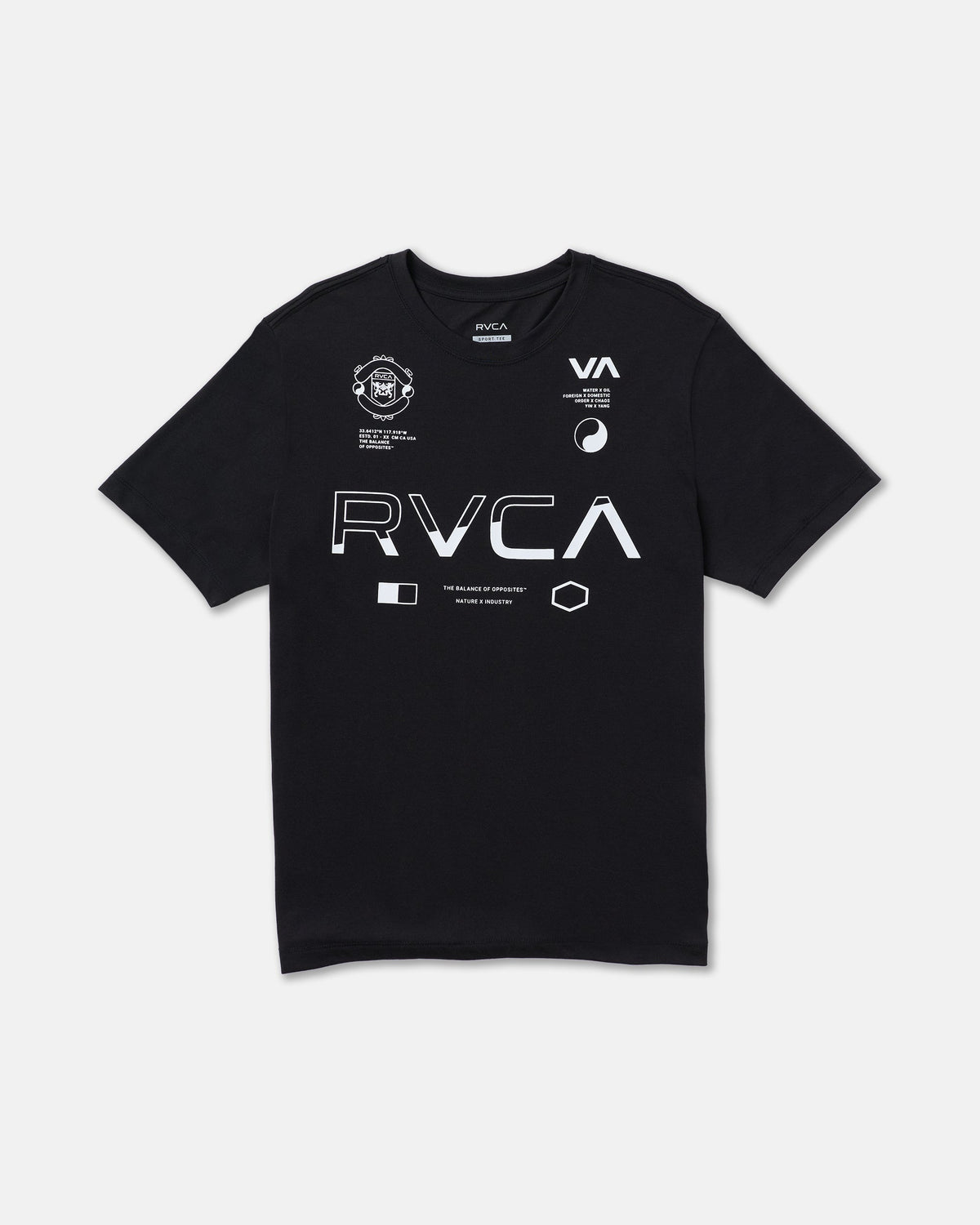 Split All Over Short Sleeve Tee - Black