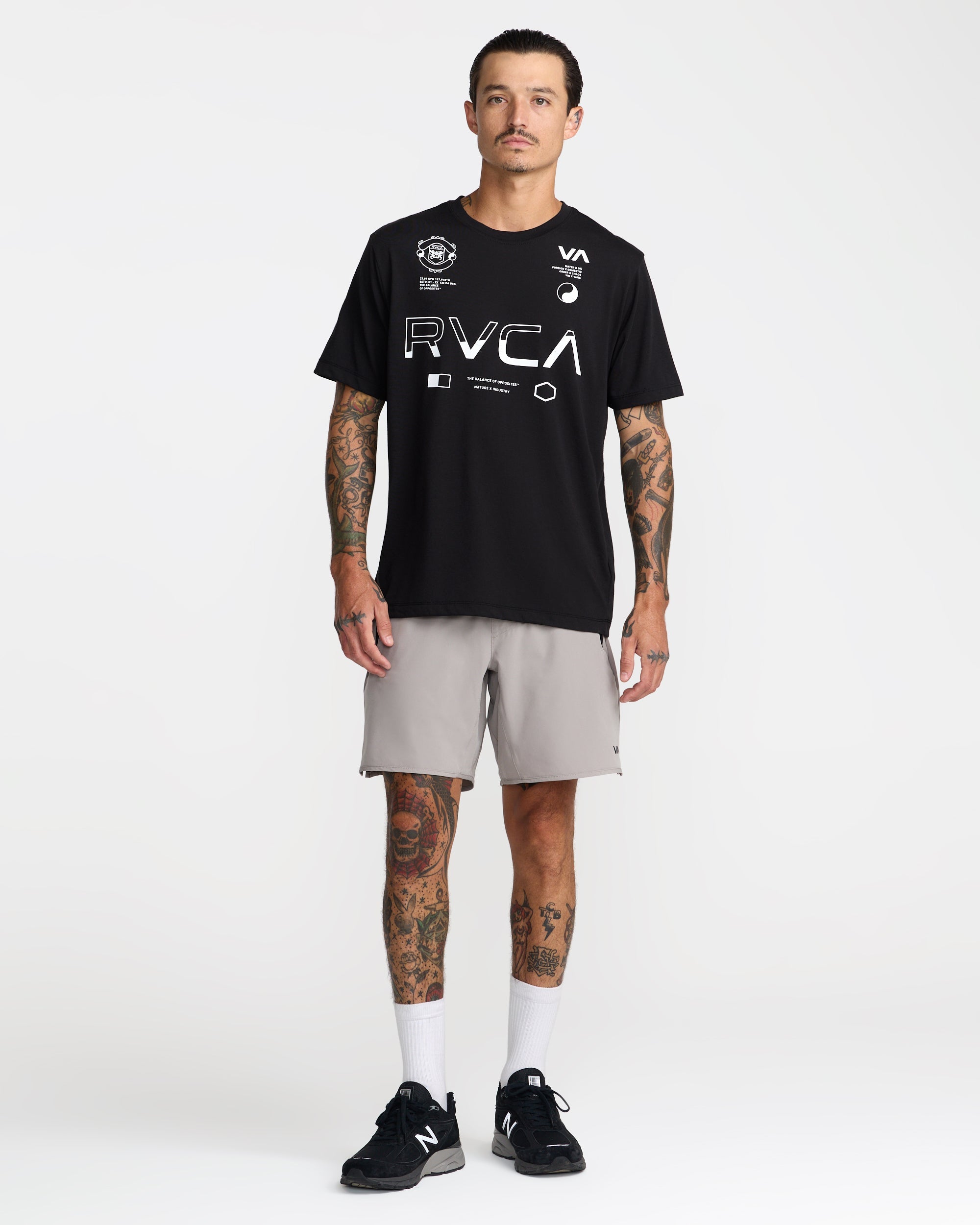 Split All Over Short Sleeve Tee - Black