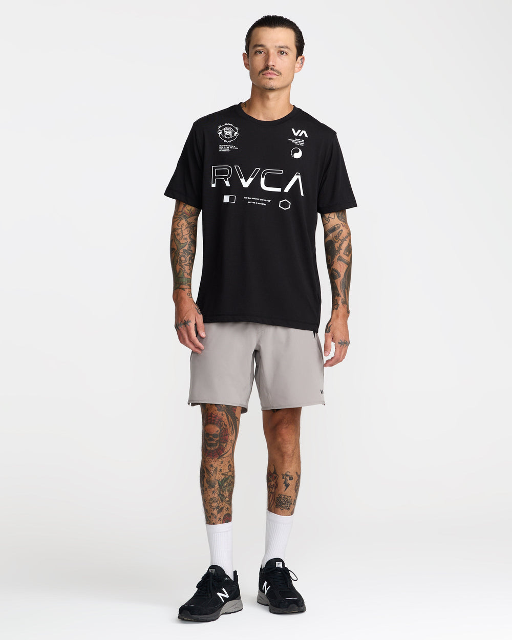 Split All Over Short Sleeve Tee - Black